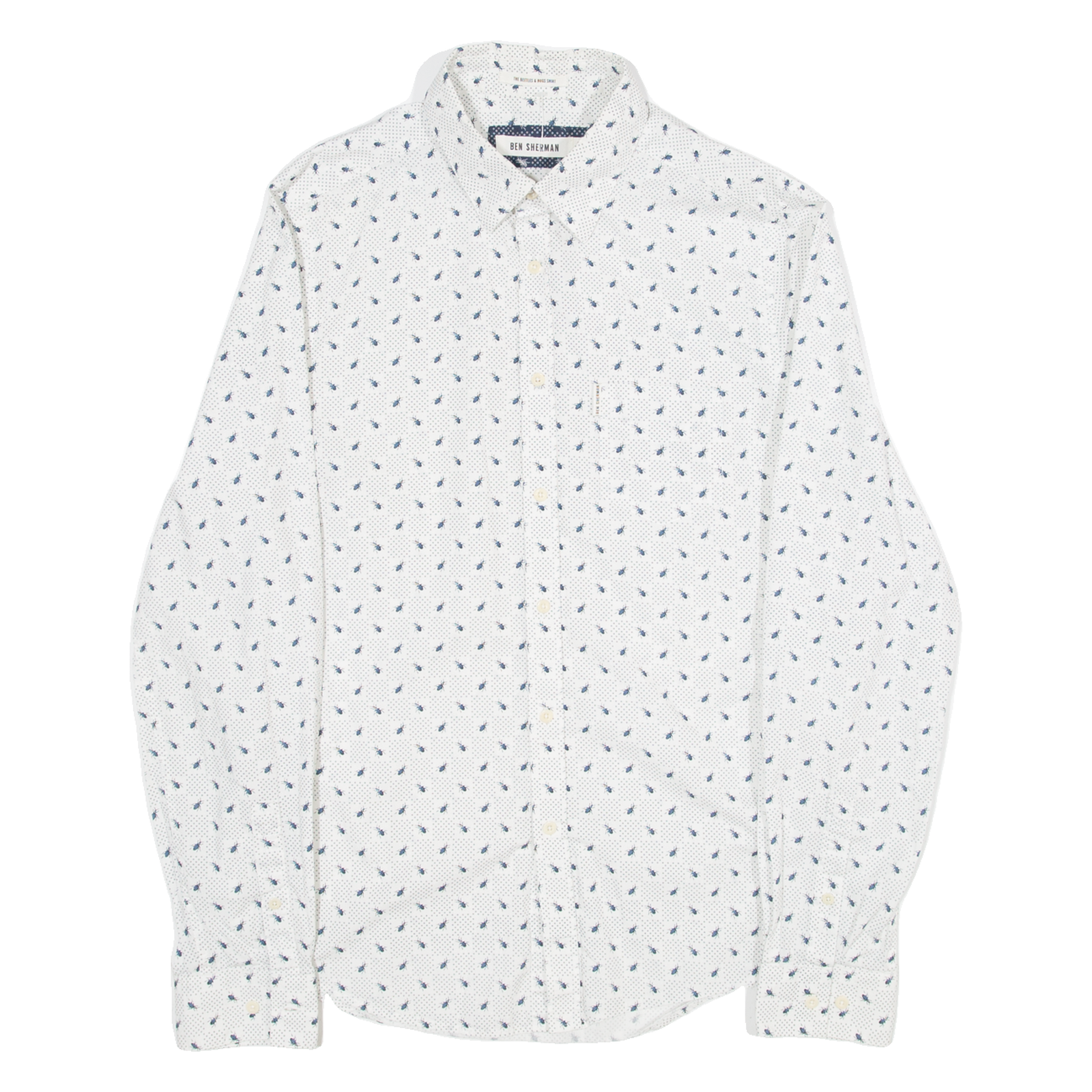 BEN SHERMAN The Beatles And Bugs Shirt Mens Shirt White Long Sleeve S Refurbished - N/A refurbished available on Cerqular