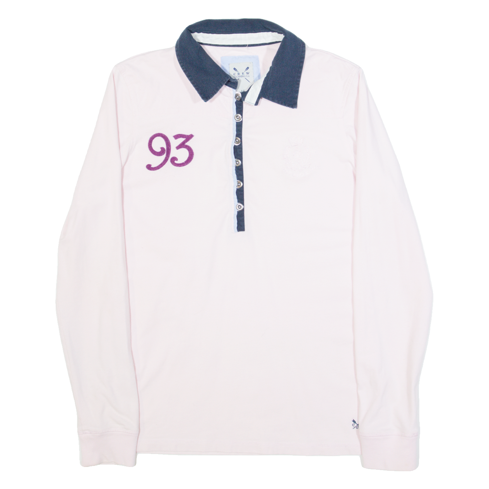 CREW CLOTHING Womens Polo Shirt Pink Long Sleeve UK 10 Refurbished - N/A refurbished available on Cerqular