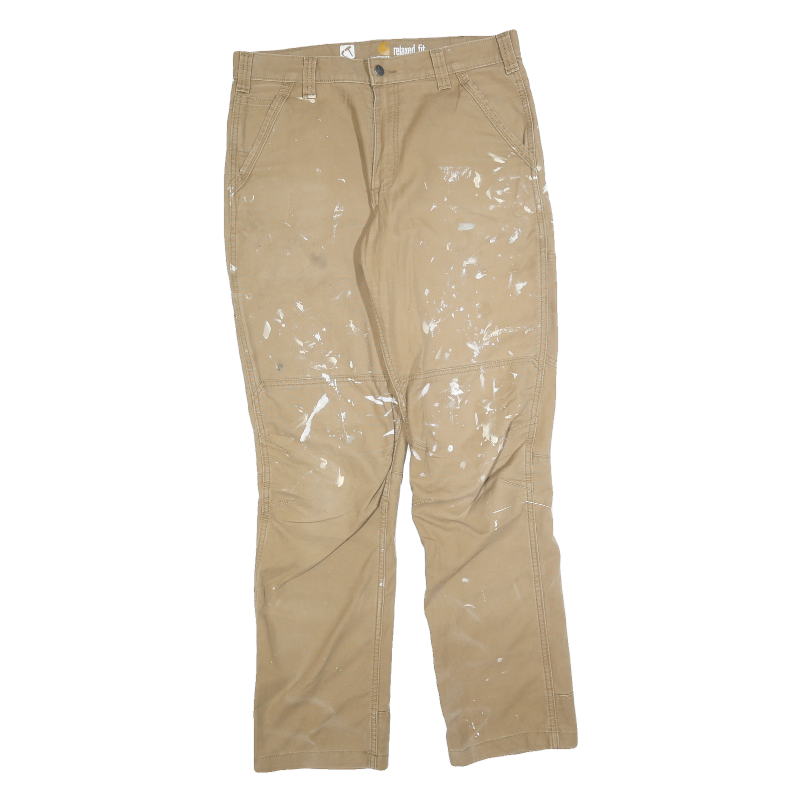 CARHARTT Mens Cotton Blend Beige Relaxed Straight Trousers W34 L34 Workwear Refurbished - N/A refurbished available on Cerqular