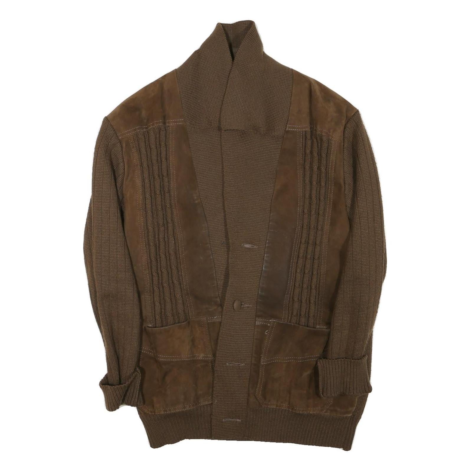 Buy Mens Brown Leather Button Jacket L Knit Plain Casual Style Outerwear Refurbished - $46.79 Mens Brown Leather Button Jacket L Knit Plain Casual Style Outerwear Refurbished - N/A refurbished available on Cerqular