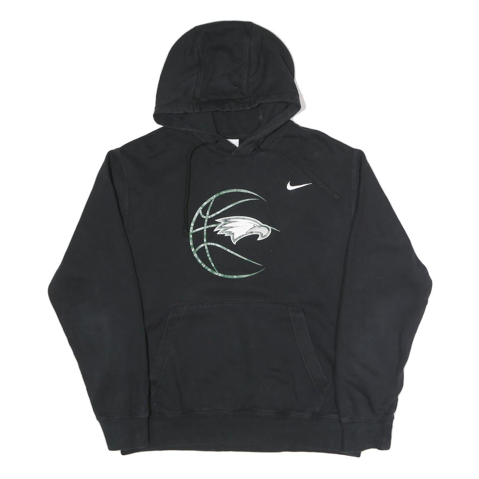 NIKE Mens Black Basketball Logo Pullover Hoodie L Cotton Blend Casual Sportswear Refurbished - N/A refurbished available on Cerqular