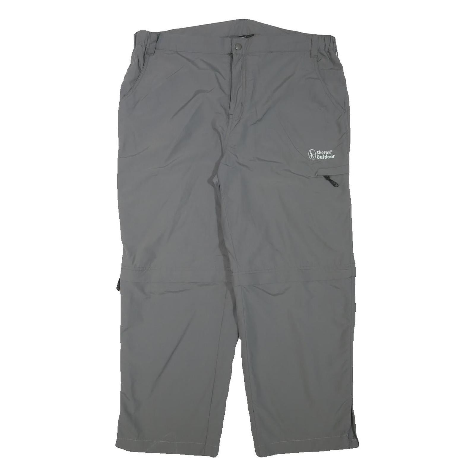 SHERPA OUTDOOR Mens Grey Relaxed Straight Trousers W35 L26 Lightweight Zip Cargo Refurbished - N/A refurbished available on Cerqular