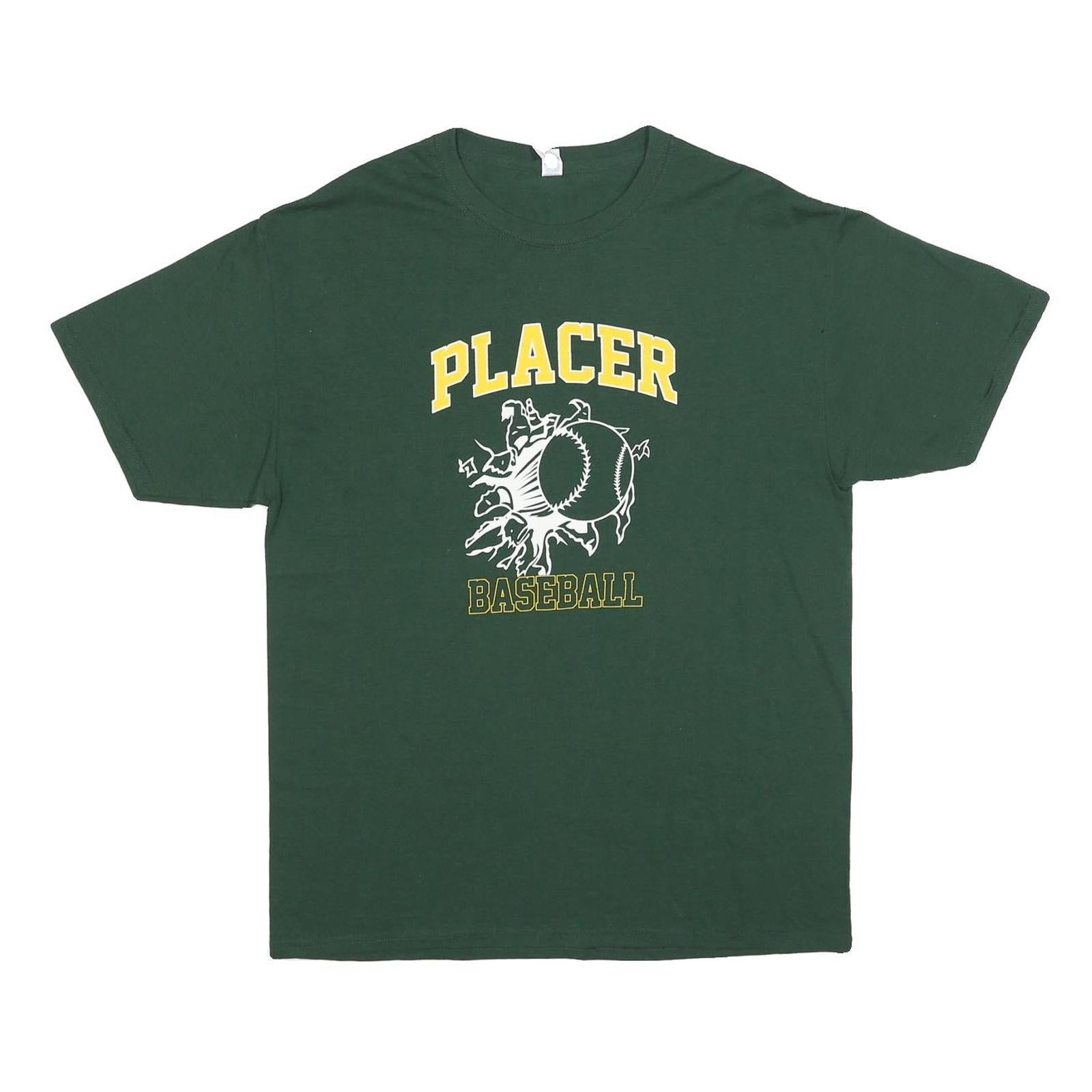 JERZEES Mens Green Placer Baseball Graphic T-Shirt L Short Sleeve Crew Neck Refurbished - N/A refurbished available on Cerqular