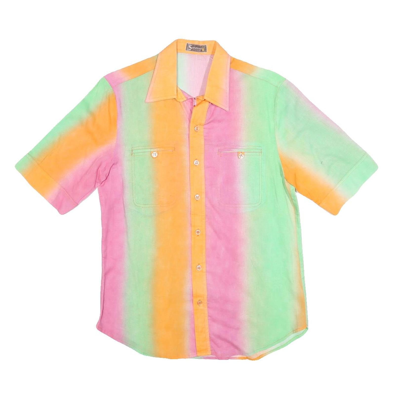 Buy SANDOVAL Mens Pastel Orange & Pink & Green Casual Shirt M Cotton Blend Short Refurbished - $16.89 SANDOVAL Mens Pastel Orange & Pink & Green Casual Shirt M Cotton Blend Short Refurbished - N/A refurbished available on Cerqular