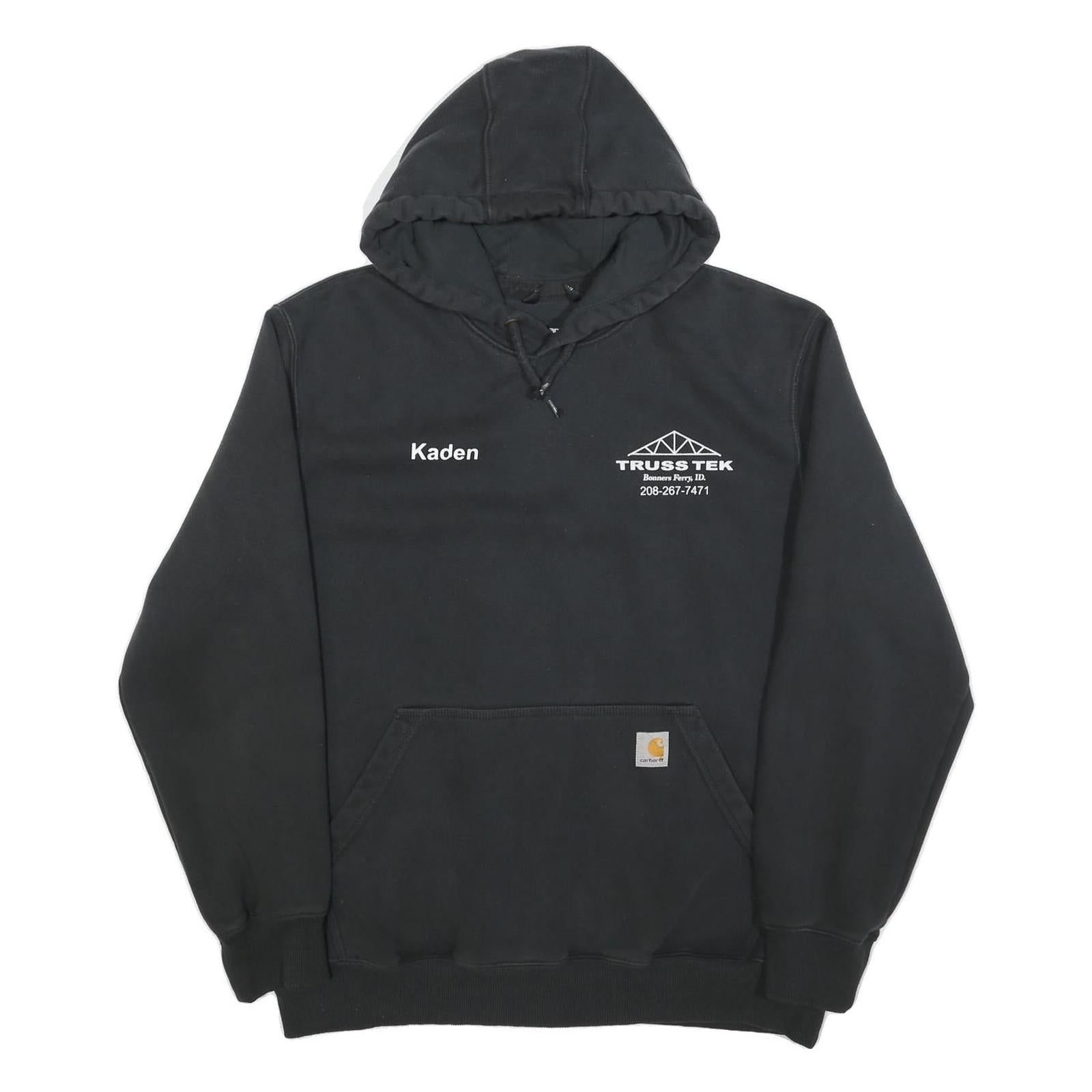 CARHARTT Mens Black Truss Tek Logo Pullover Hoodie L Cotton Blend Workwear Refurbished - N/A refurbished available on Cerqular