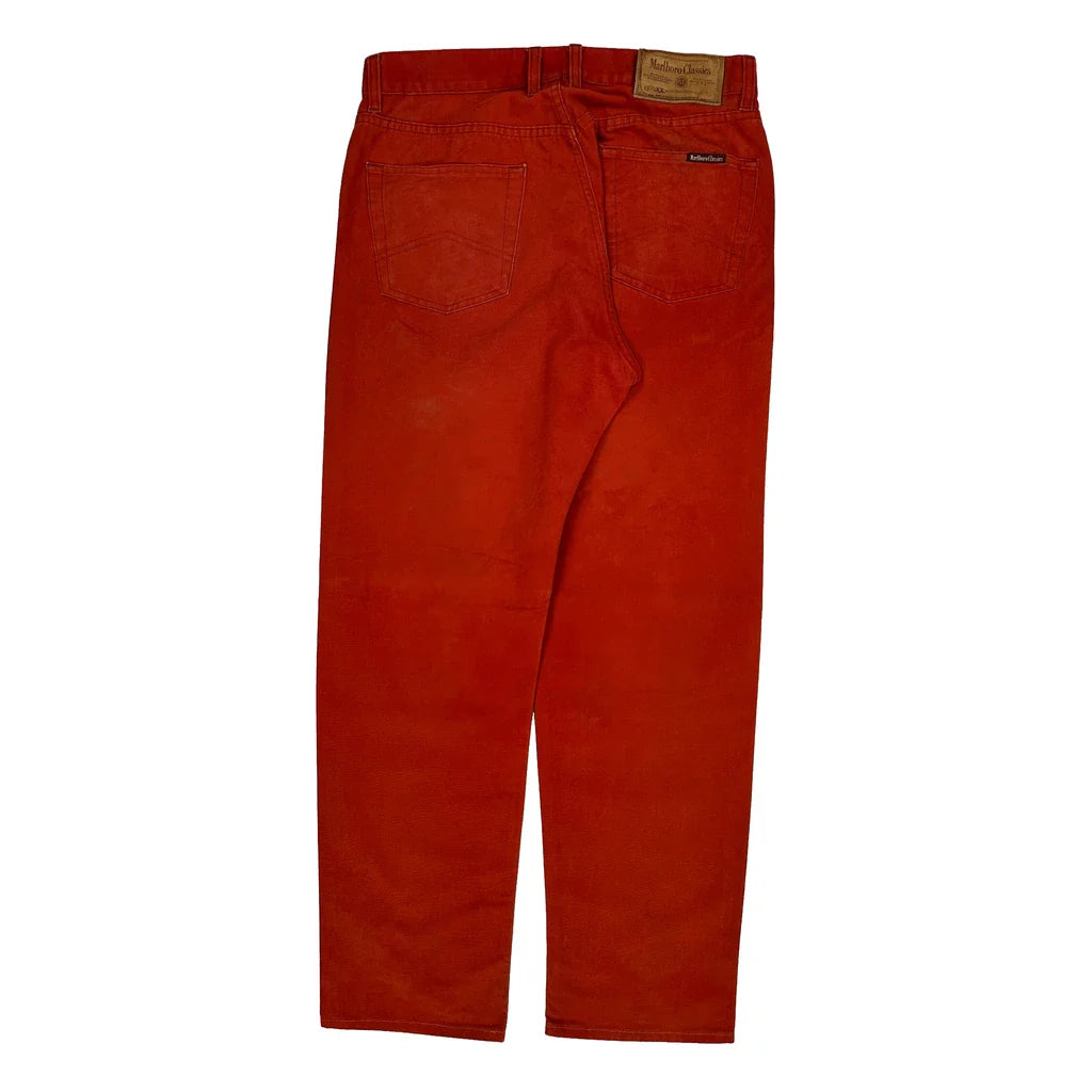 Marlboro Classics Jeans - 32W 34L Red Cotton Refurbished - Thrifted (note: this is a term often used to describe second- refurbished available on Cerqular