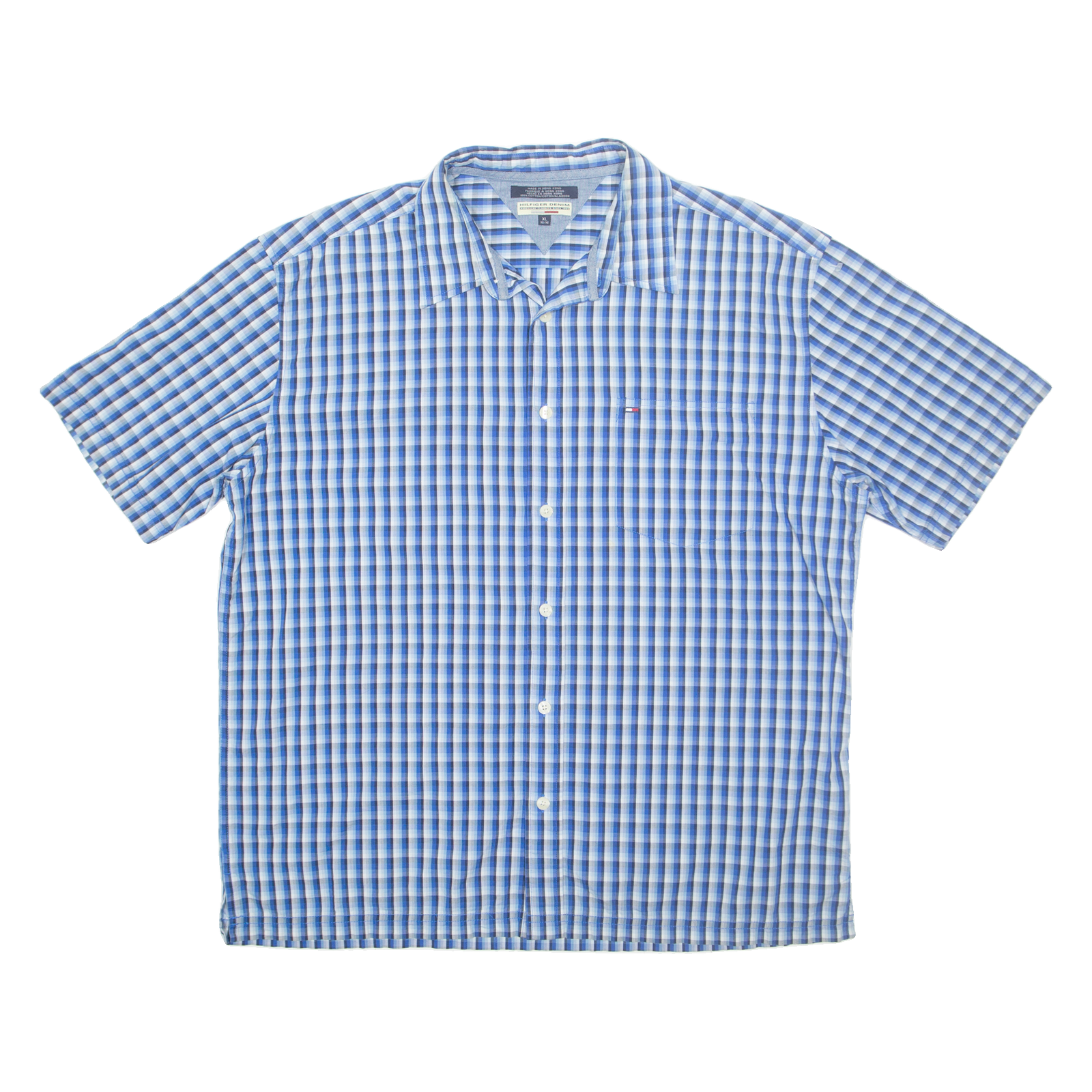 TOMMY HILFIGER Mens Shirt Blue Check XL Refurbished - N/A refurbished available on Cerqular