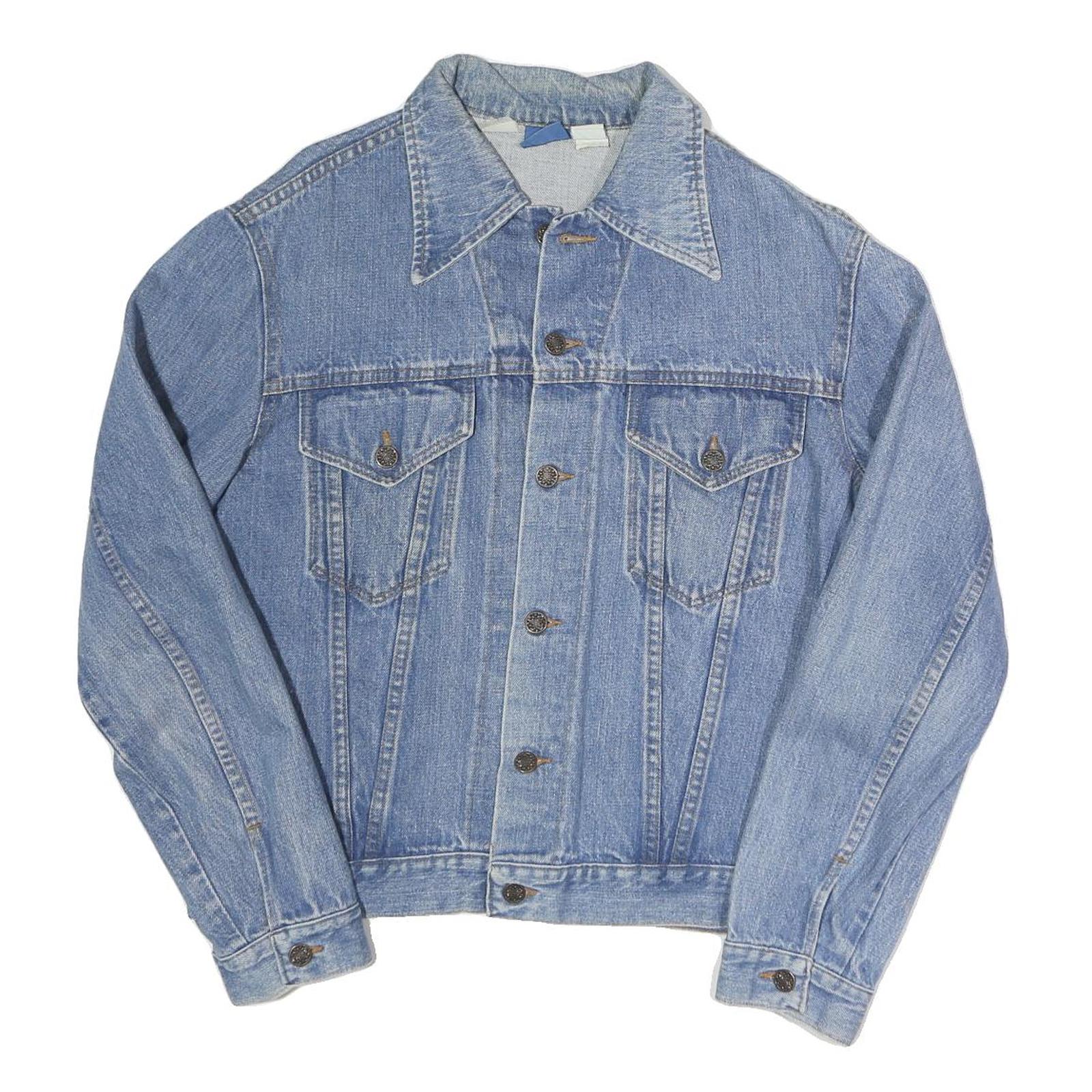 Womens Blue Denim Cotton Jacket L Casual Button Closure Classic Fit Plain Refurbished - N/A refurbished available on Cerqular