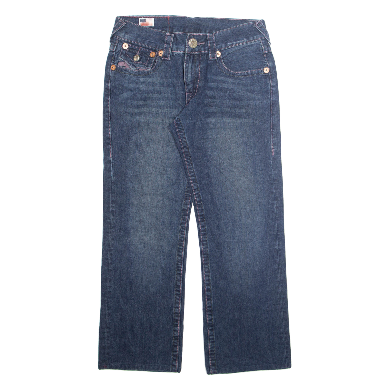 TRUE RELIGION Mens Jeans Blue Regular Straight Stone Wash W32 L27 Refurbished - N/A refurbished available on Cerqular