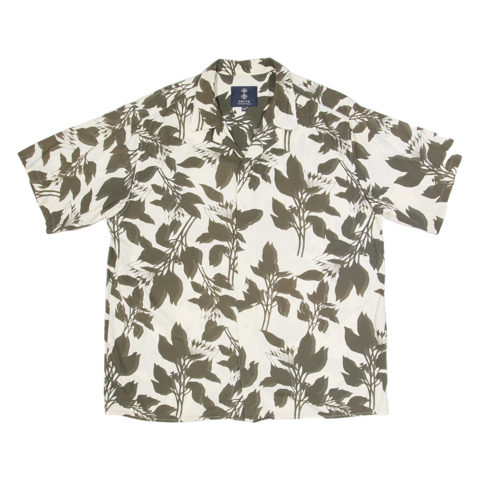 NERVE Mens Hawaiian Shirt Cream Floral 2XL Refurbished - N/A refurbished available on Cerqular