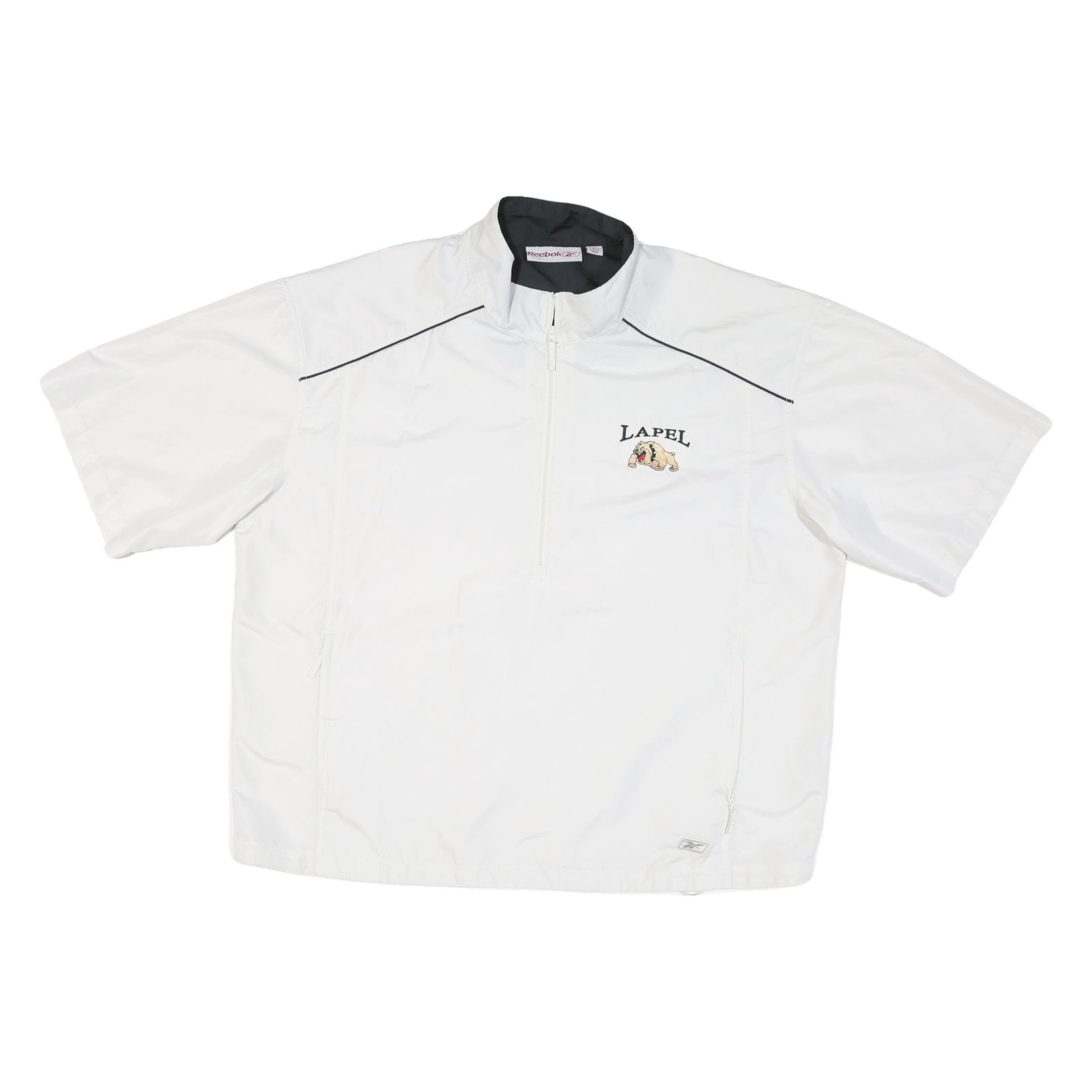 REEBOK Mens White Lapel Nylon Jacket XL Lightweight Zip Pockets Casual Refurbished - N/A refurbished available on Cerqular