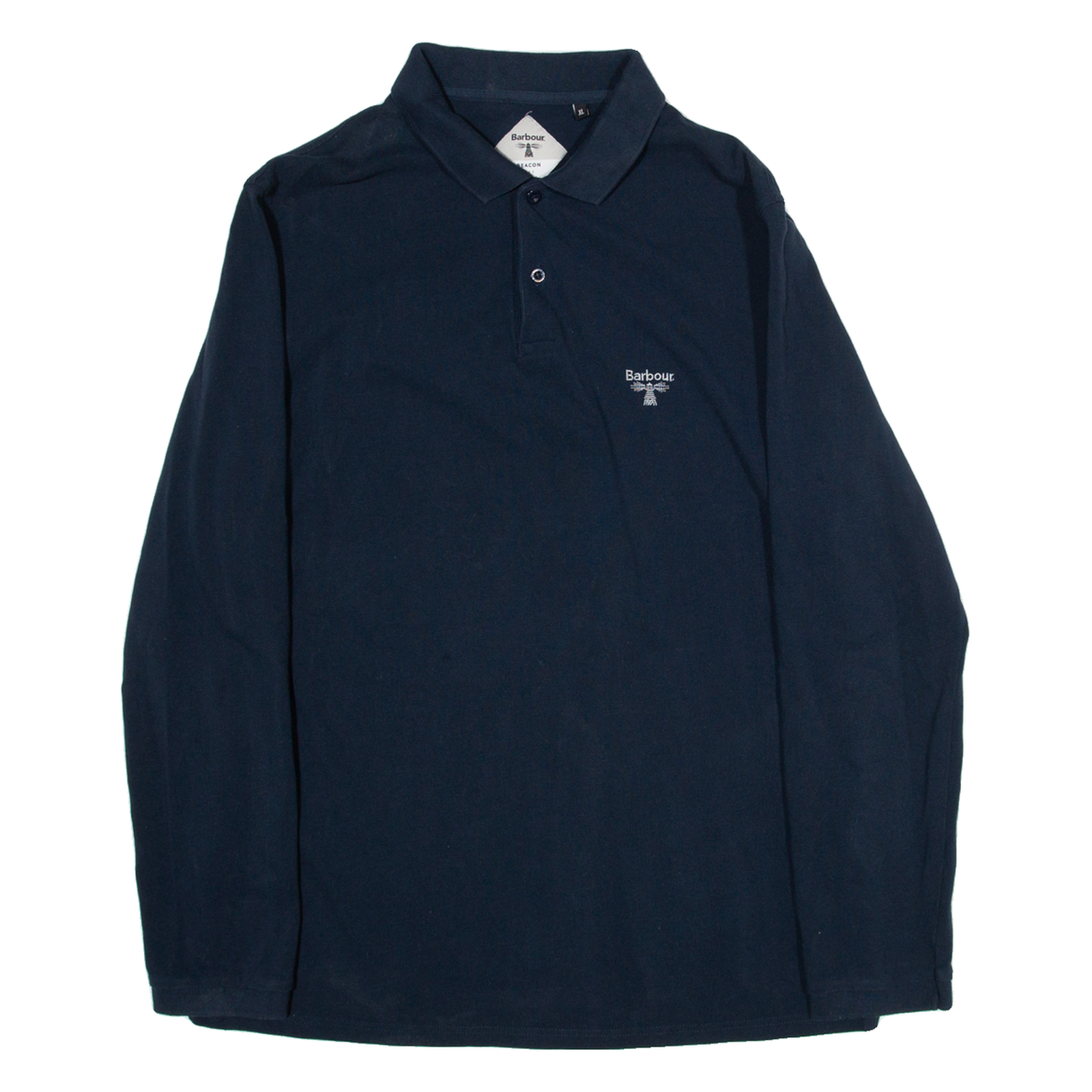 BARBOUR Mens Polo Shirt Blue 80s Long Sleeve XL Refurbished - N/A refurbished available on Cerqular