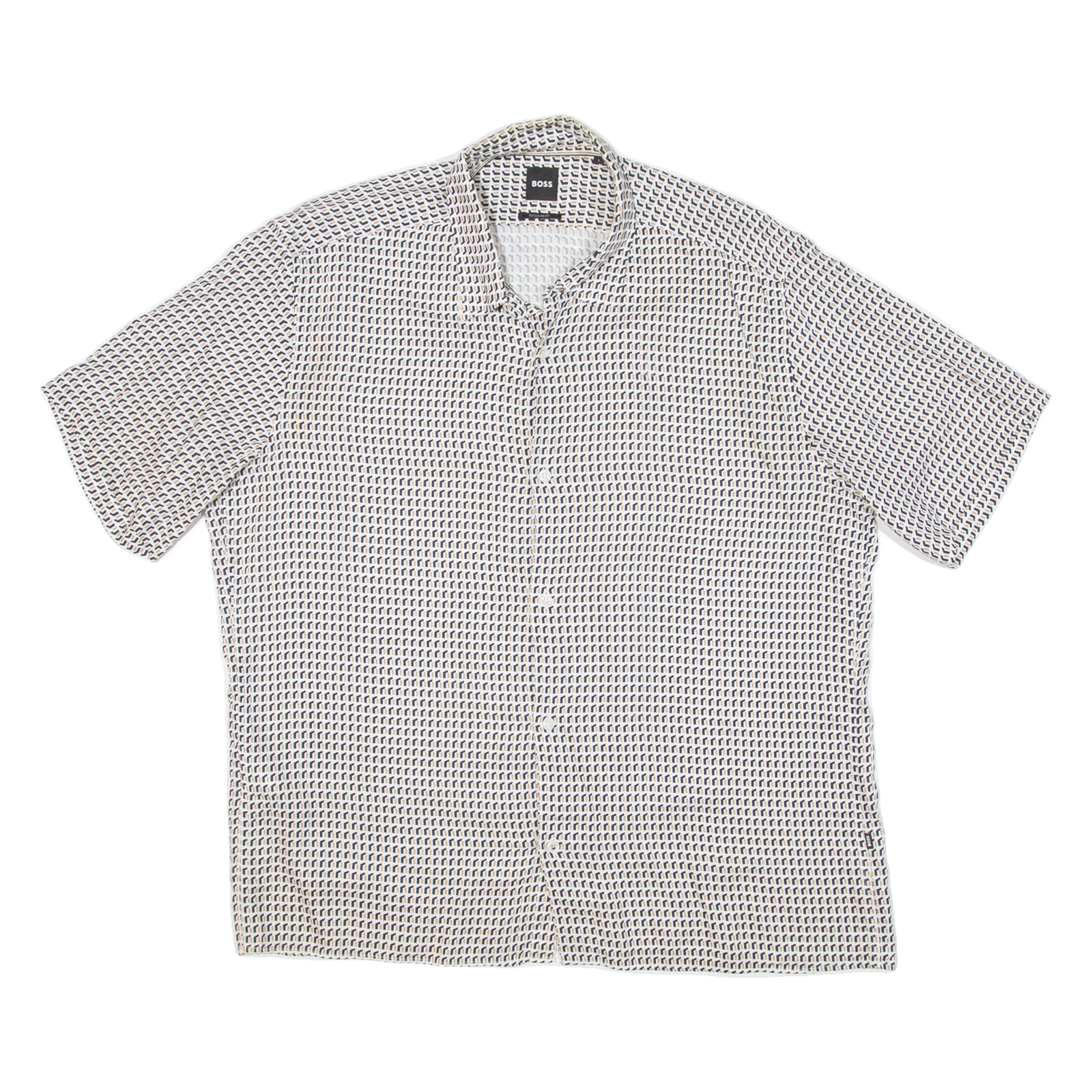 BOSS Mens Shirt Beige Crazy Pattern L Refurbished - N/A refurbished available on Cerqular