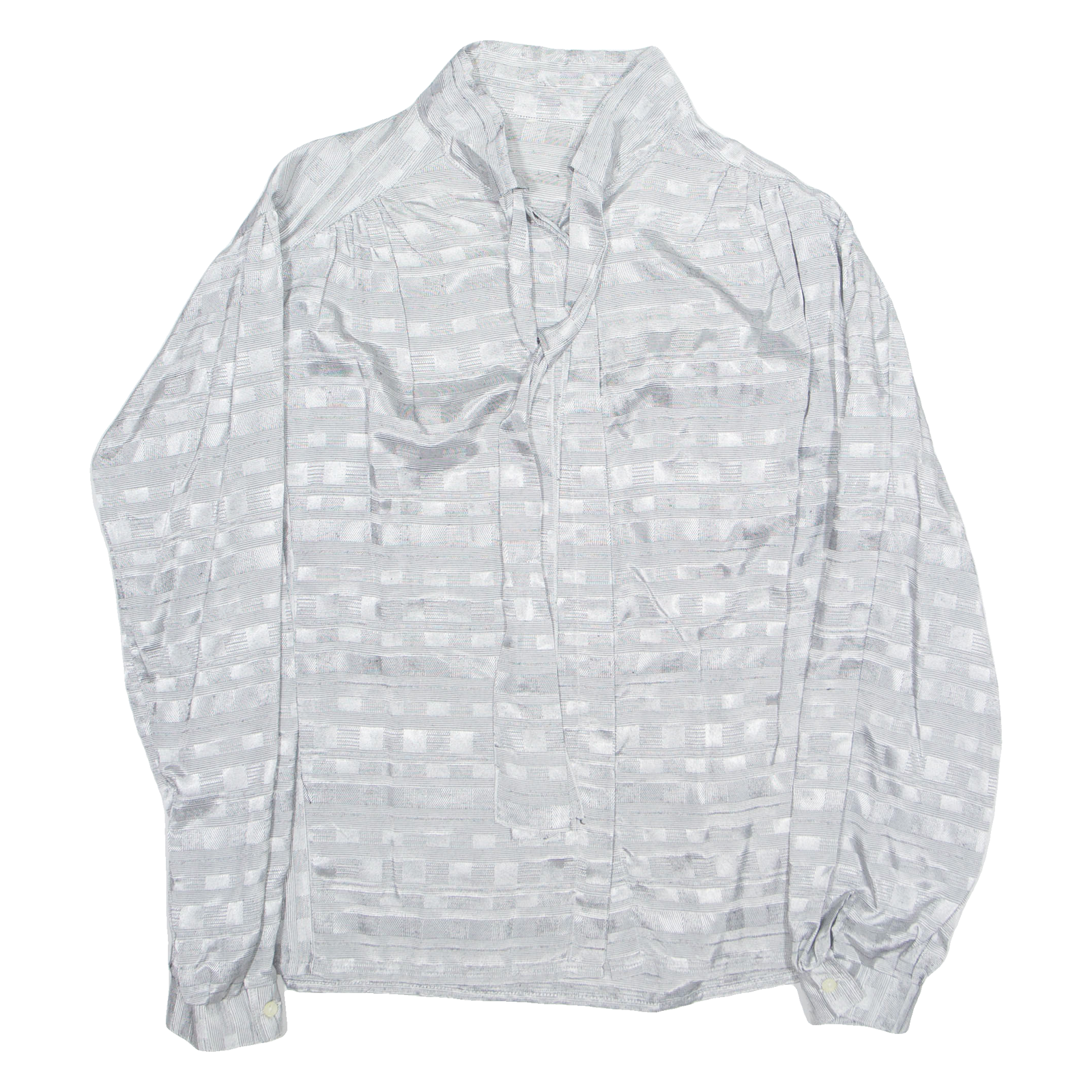 Womens Blouse Silver Collared Long Sleeve Viscose M Refurbished - N/A refurbished available on Cerqular