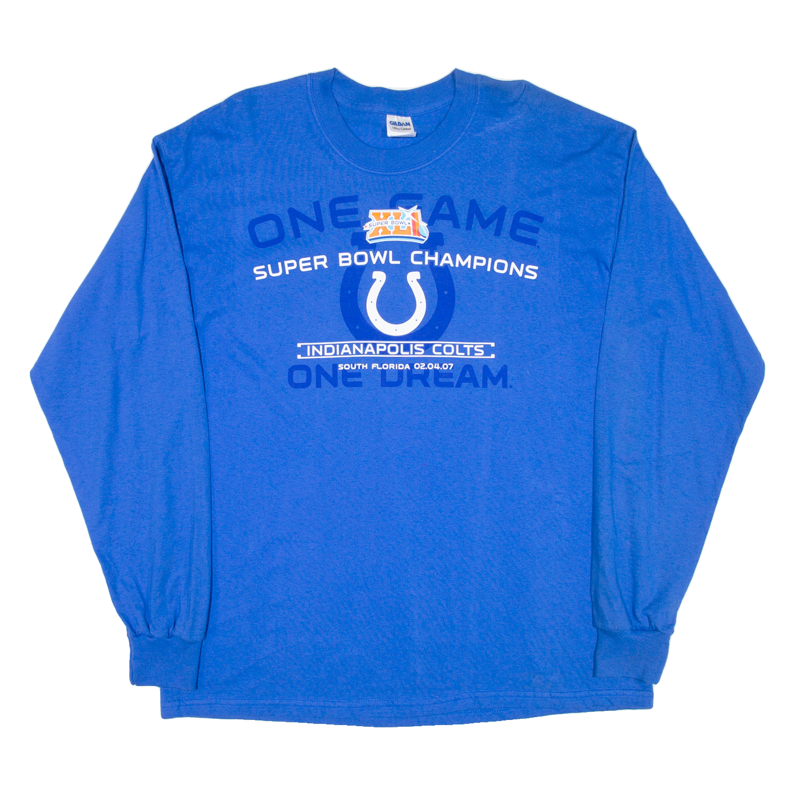 GILDAN Indianapolis Colts Super Bowl Champions Mens T-Shirt Blue USA XL Refurbished - N/A refurbished available on Cerqular