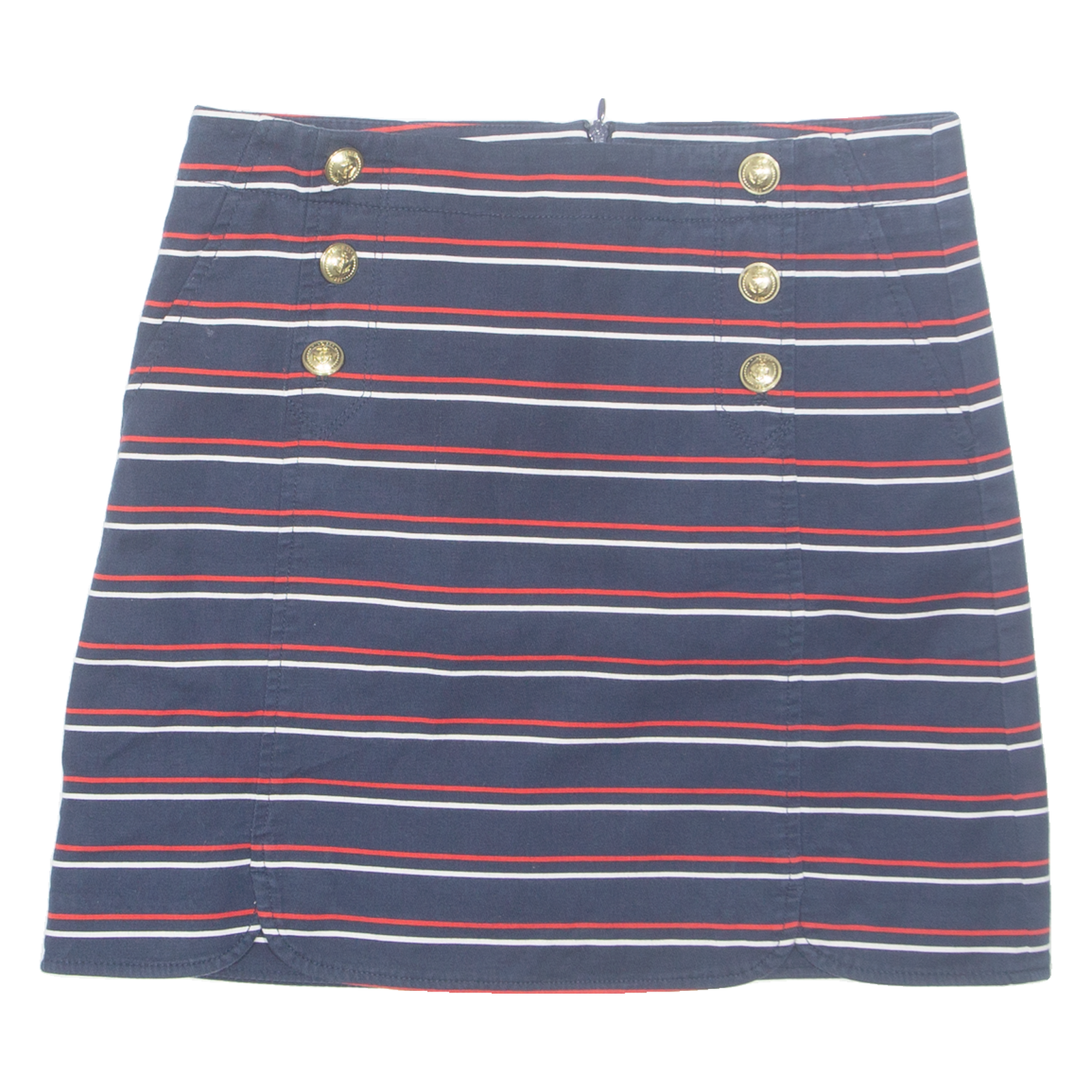 TOMMY HILFIGER Womens Straight Skirt Blue Knee Length Striped M Refurbished - N/A refurbished available on Cerqular