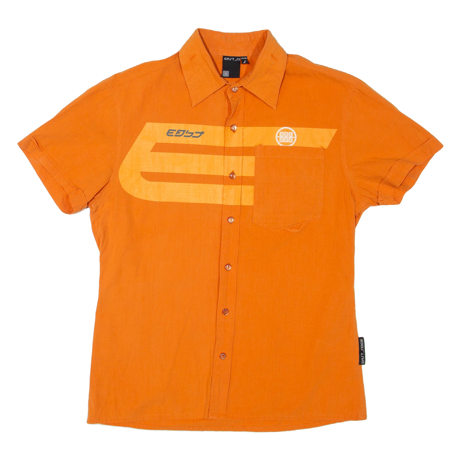 EAST SIDER Mens Plain Shirt Orange S Refurbished - N/A refurbished available on Cerqular
