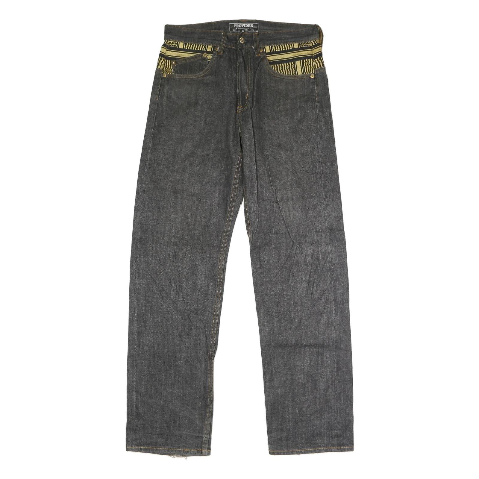 PROVIDER Womens Jeans Black Regular Straight Denim Raw W32 L32 Unique Waistband Refurbished - N/A refurbished available on Cerqular