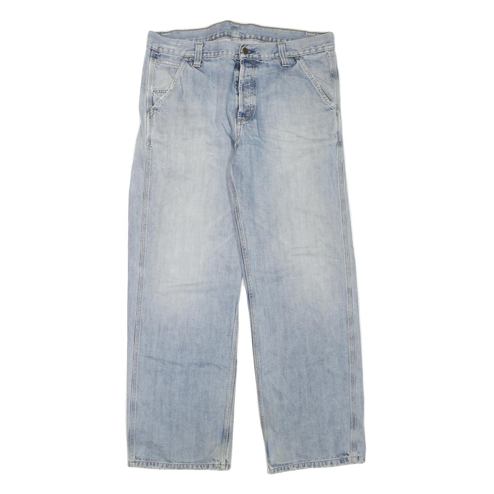 CARHARTT Mens Regular Fit Light Blue Denim Jeans W40 L33 Button Closure Cotton Refurbished - N/A refurbished available on Cerqular