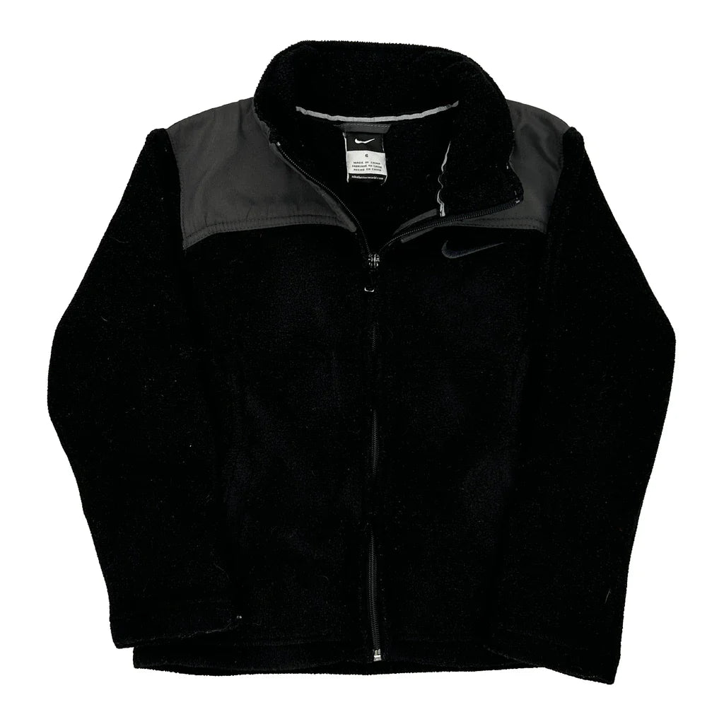 Age 6 Nike Fleece - Small Black Polyester Refurbished - Thrifted (note: this is a term often used to describe second- refurbished available on Cerqular