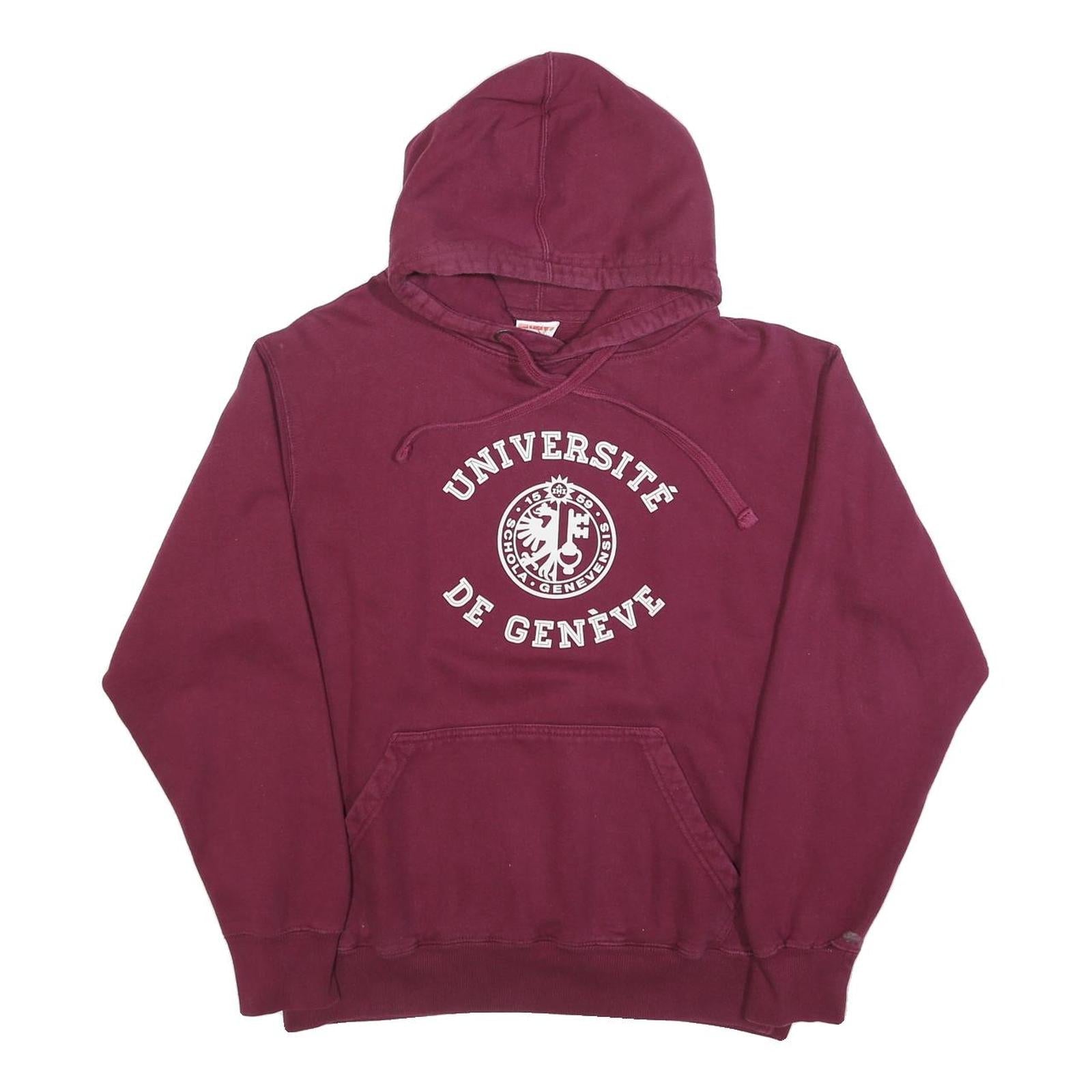 FDM Mens Maroon Université De Genève Pullover Hoodie M Cotton Blend Casual Wear Refurbished - N/A refurbished available on Cerqular