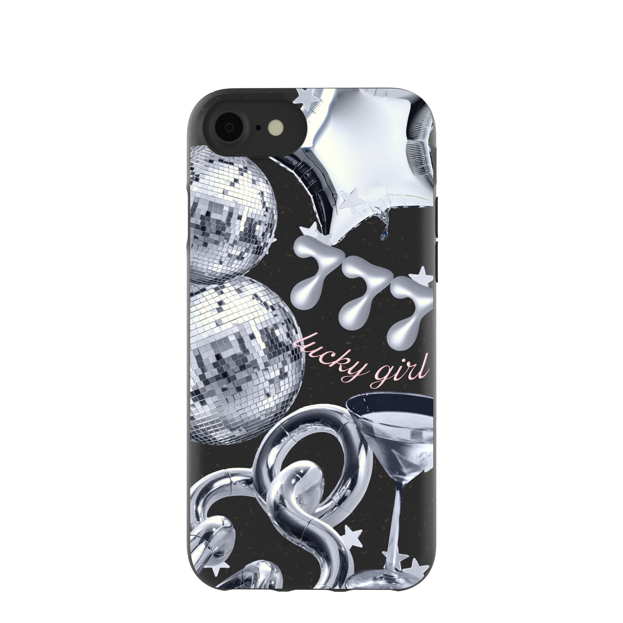 Black Cosmic Luck iPhone 6/6s/7/8/SE Case Refurbished - Pela Case refurbished available on Cerqular