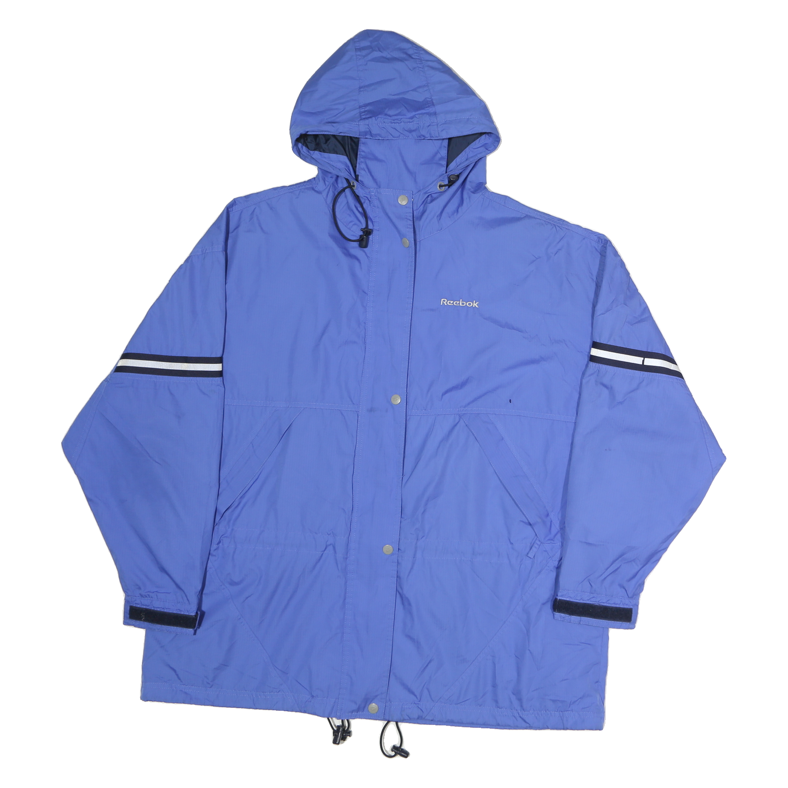 REEBOK Mens Blue Zip Hooded Jacket XL Polyester Athletic Sportswear Refurbished - N/A refurbished available on Cerqular