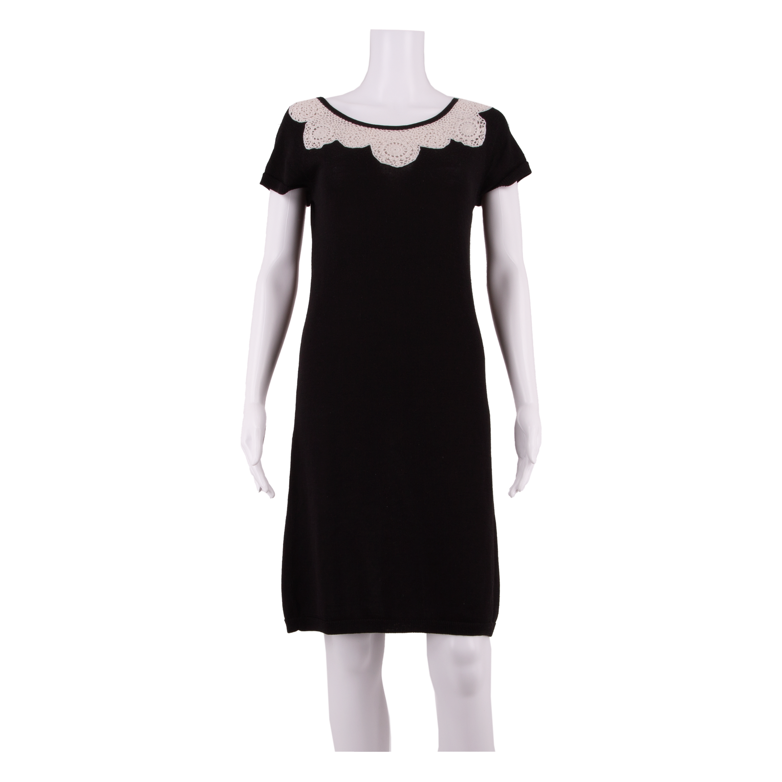 MONSOON Womens Shift Dress Black Short Sleeve Knee Length UK 10 Refurbished - N/A refurbished available on Cerqular