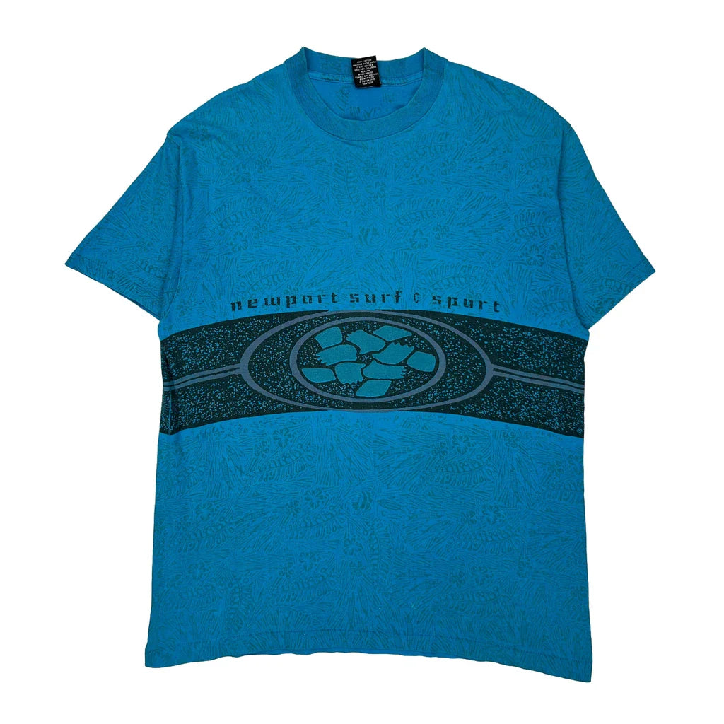 Unbranded Graphic T-Shirt - XL Blue Cotton Refurbished - Thrifted (note: this is a term often used to describe second- refurbished available on Cerqular