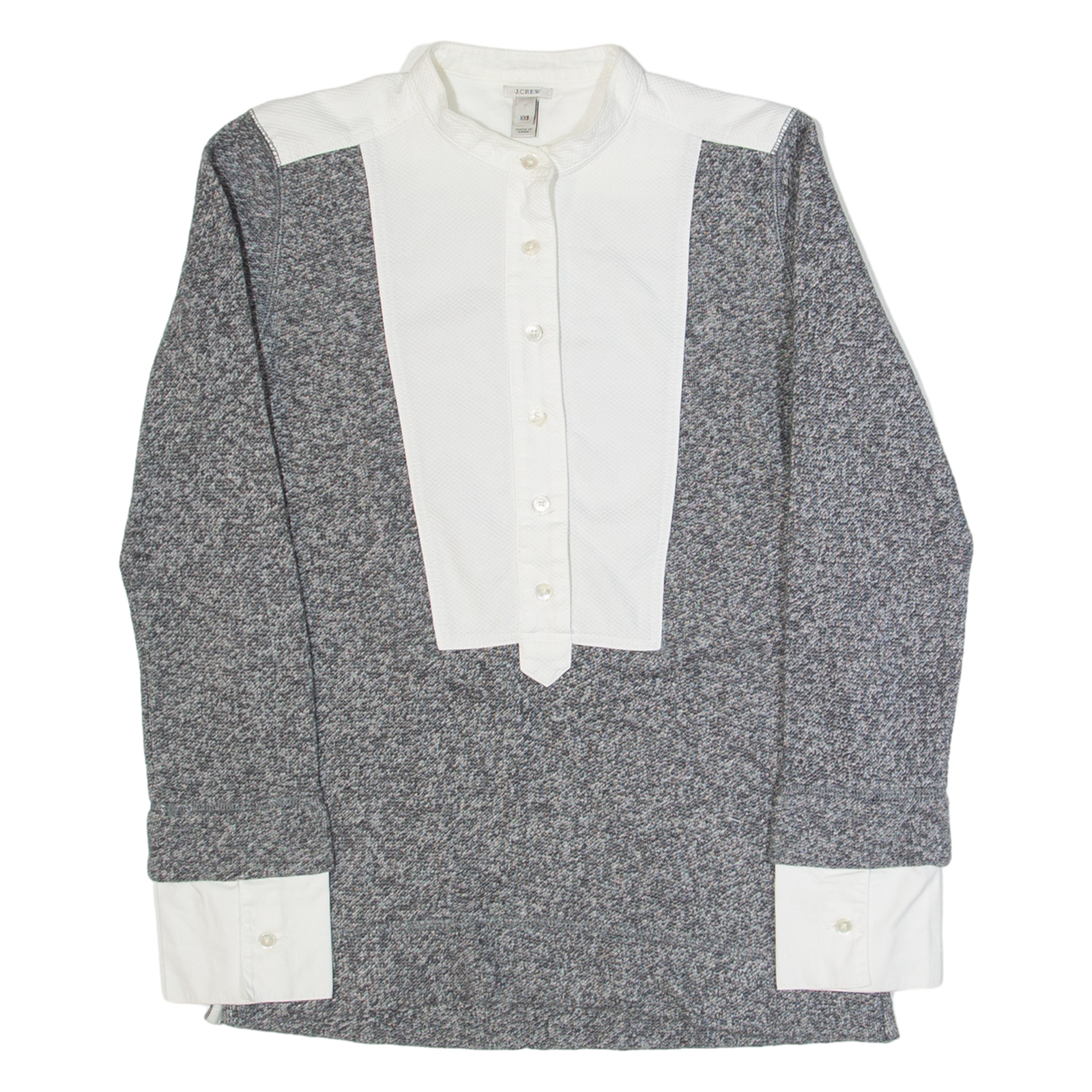 J.CREW Womens Shirt Grey High Neck Long Sleeve XXS Refurbished - N/A refurbished available on Cerqular