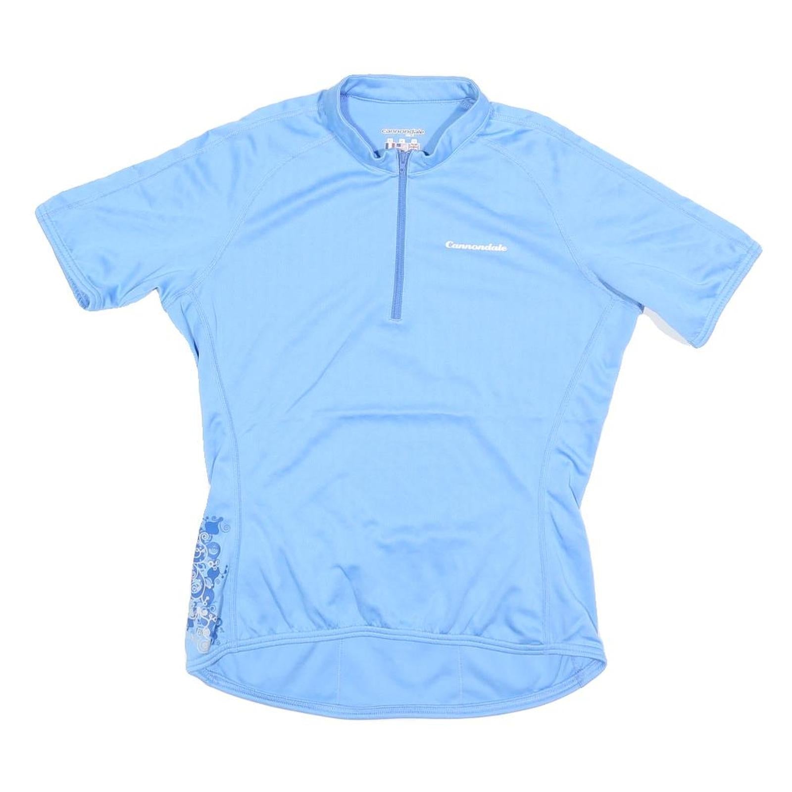 CANNONDALE Womens Blue Cycling Jersey UK 12 Short Sleeve 1/4 Zip Polyester Refurbished - N/A refurbished available on Cerqular