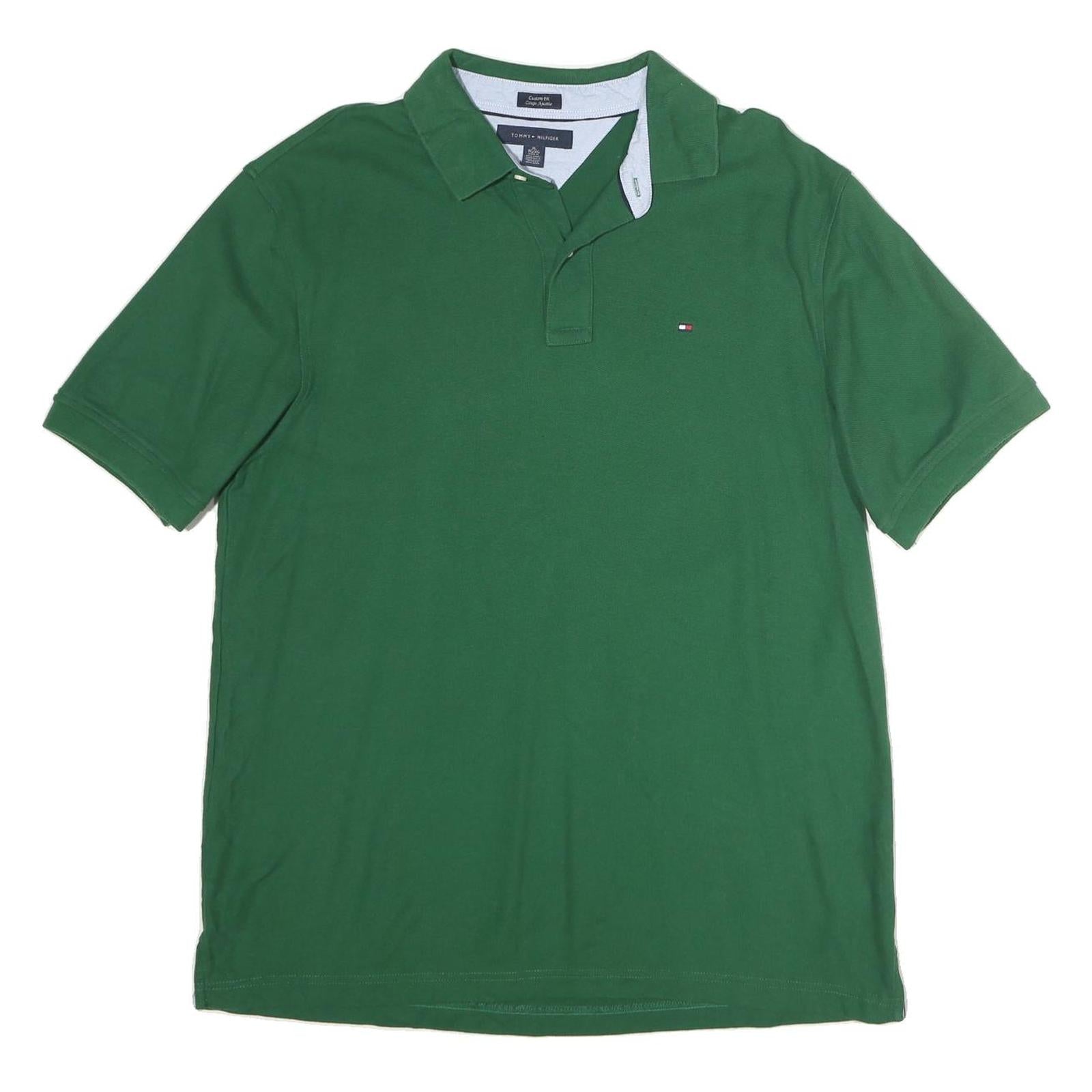 TOMMY HILFIGER Mens Green Polo Shirt XL Cotton Short Sleeve Plain Casual Top Refurbished - N/A refurbished available on Cerqular