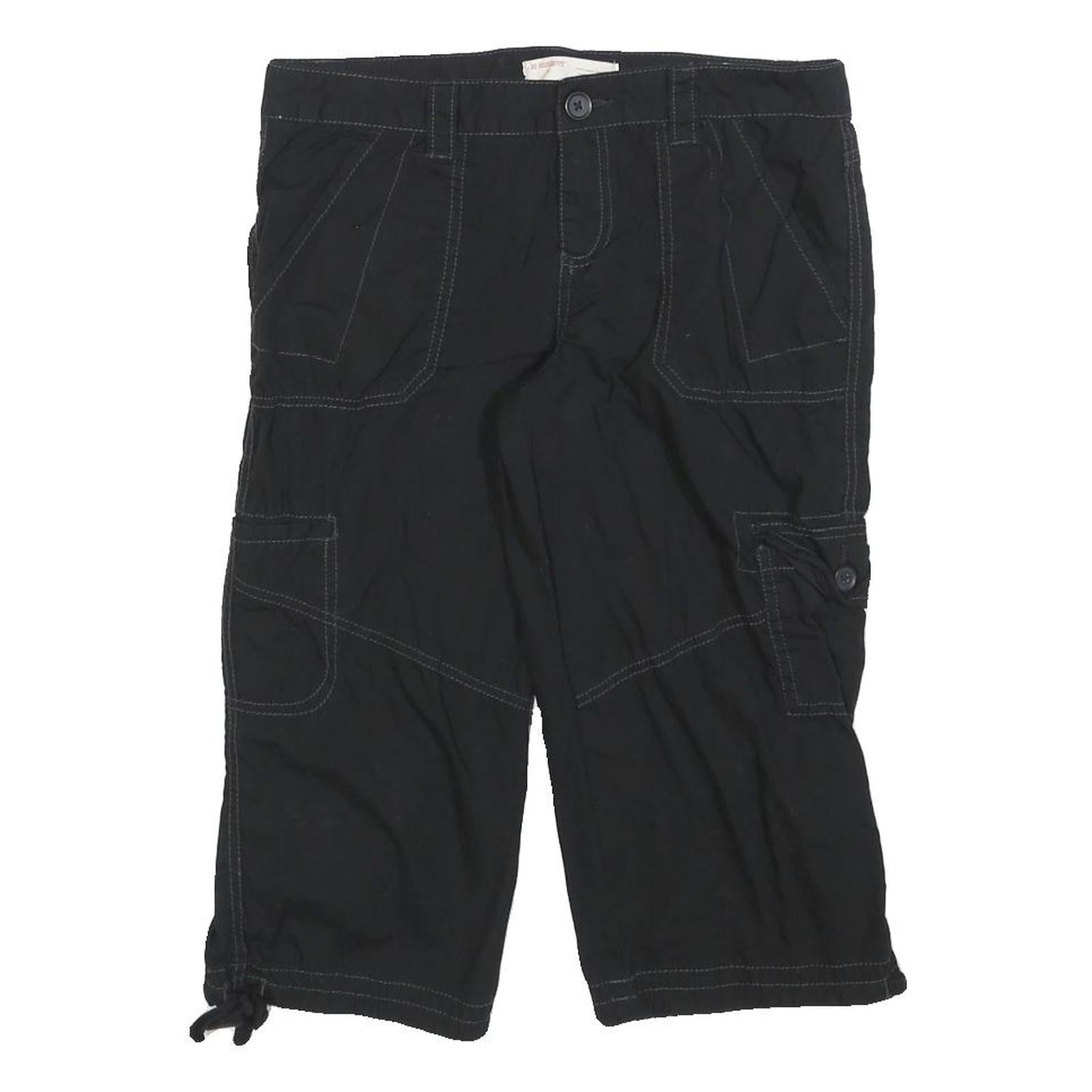 NO BOUNDARIES Womens Black Cargo Cotton Blend Shorts M W30 Casual Pocketed Refurbished - N/A refurbished available on Cerqular