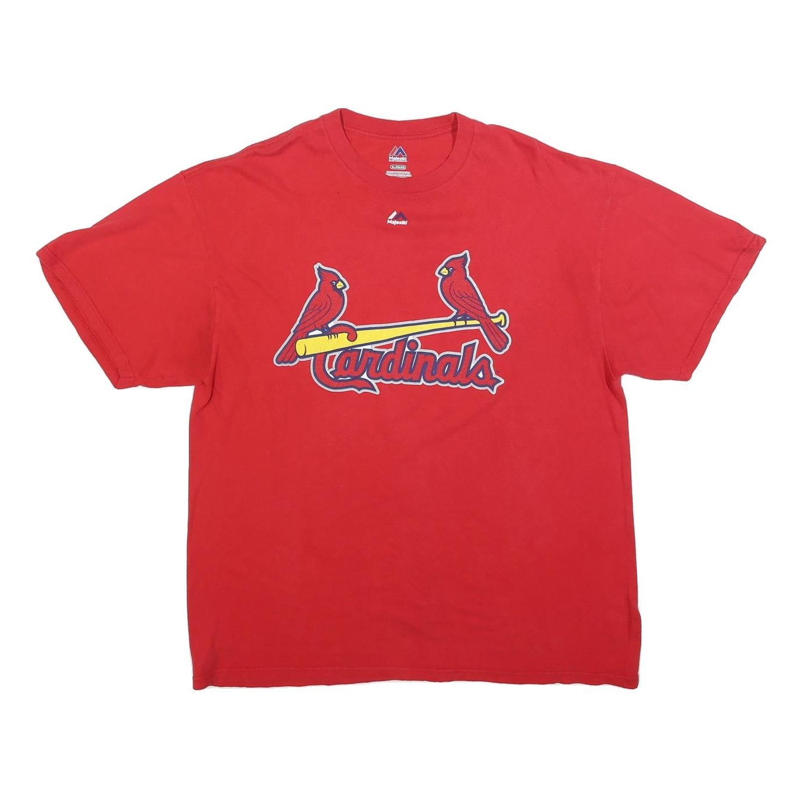 MAJESTIC Mens Red Cardinals Graphic T-Shirt XL Short Sleeve Crew Neck Heyward Refurbished - N/A refurbished available on Cerqular