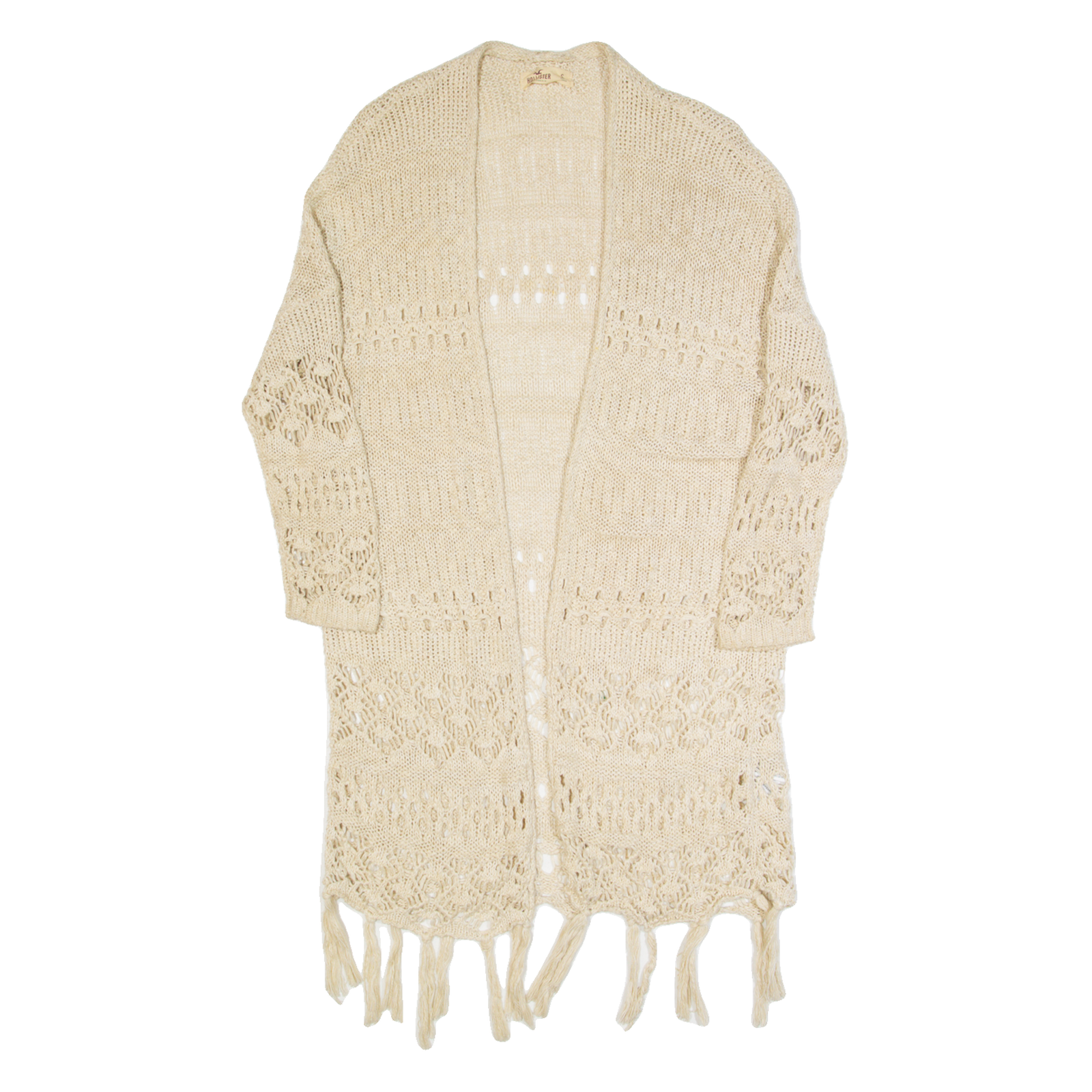 HOLLISTER Cardigan Womens Kimono Top Cream 3/4 Sleeve S Refurbished - N/A refurbished available on Cerqular