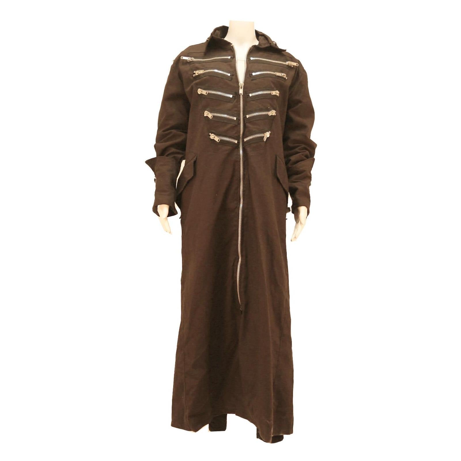 ZOELIBAT Womens Brown Cotton Blend Zip Jacket M Long Sleeve Military Style Refurbished - N/A refurbished available on Cerqular