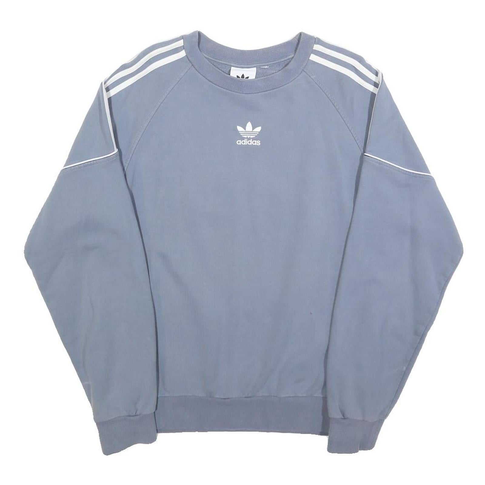 ADIDAS Womens Blue Crew Neck S Sweatshirt Cotton Blend Casual Classic Style Refurbished - N/A refurbished available on Cerqular