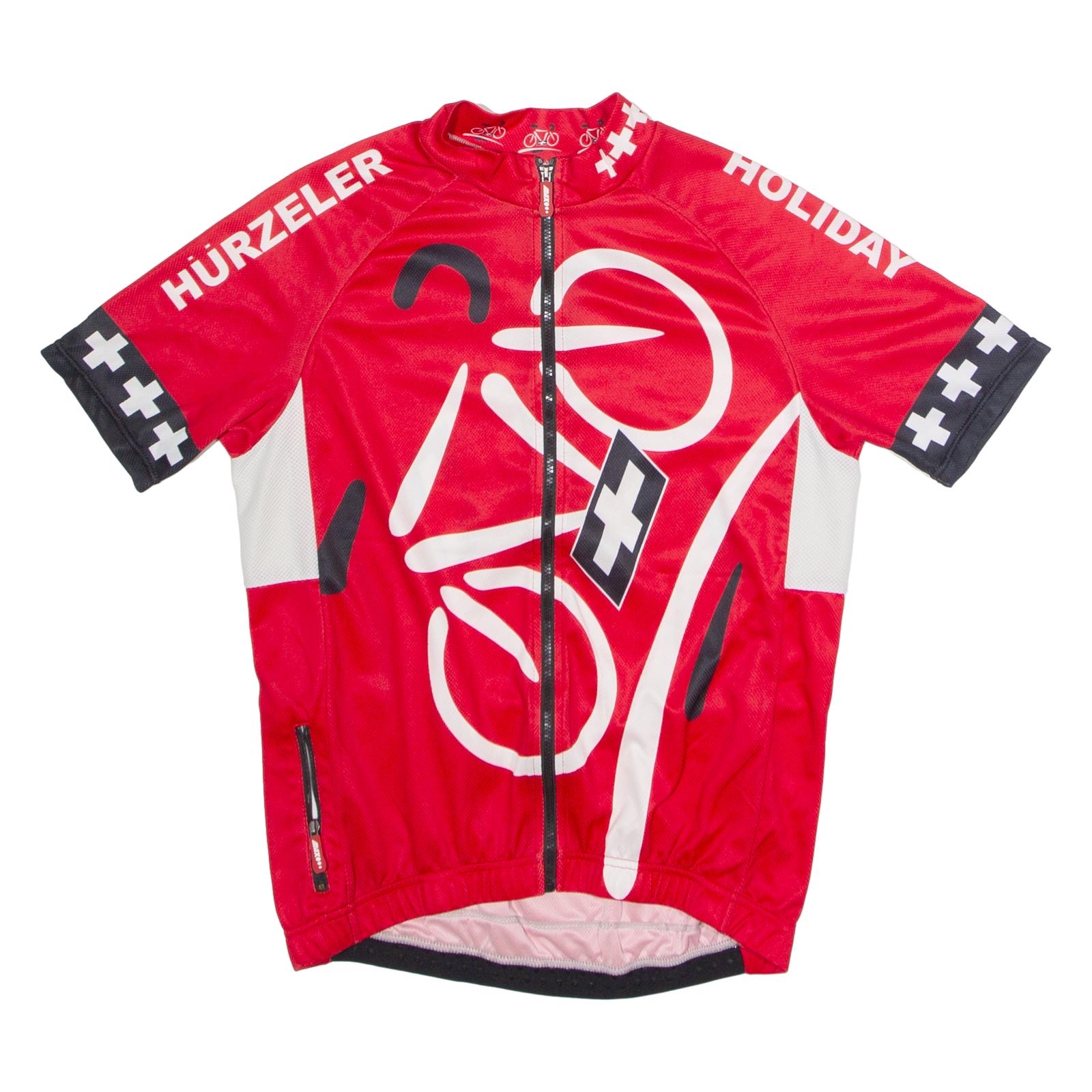 MAX HUERZELER Full Zip Cycling Mens Jersey Red High Neck M Refurbished - N/A refurbished available on Cerqular