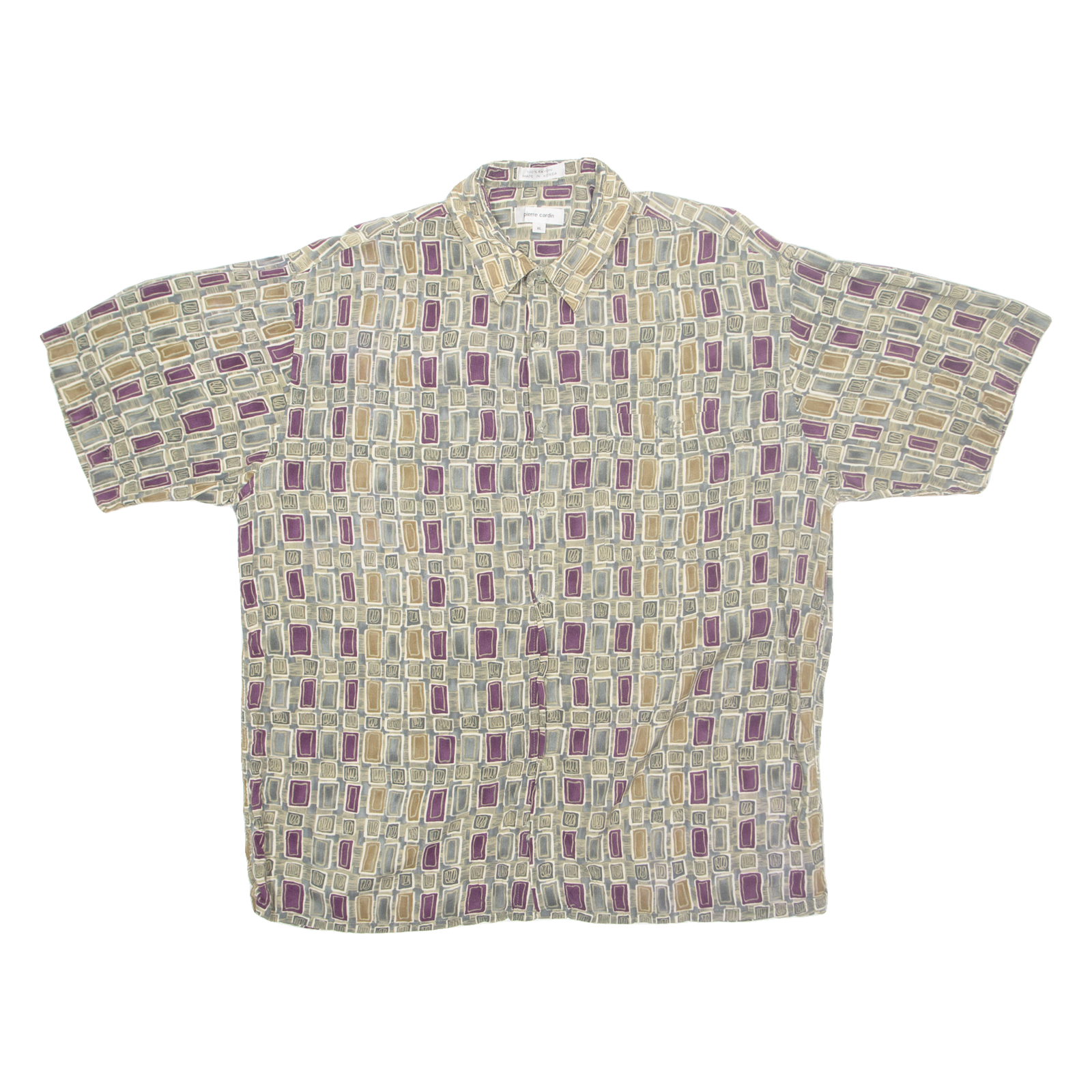 PIERRE CARDIN Mens Shirt Grey Crazy Pattern XL Refurbished - N/A refurbished available on Cerqular