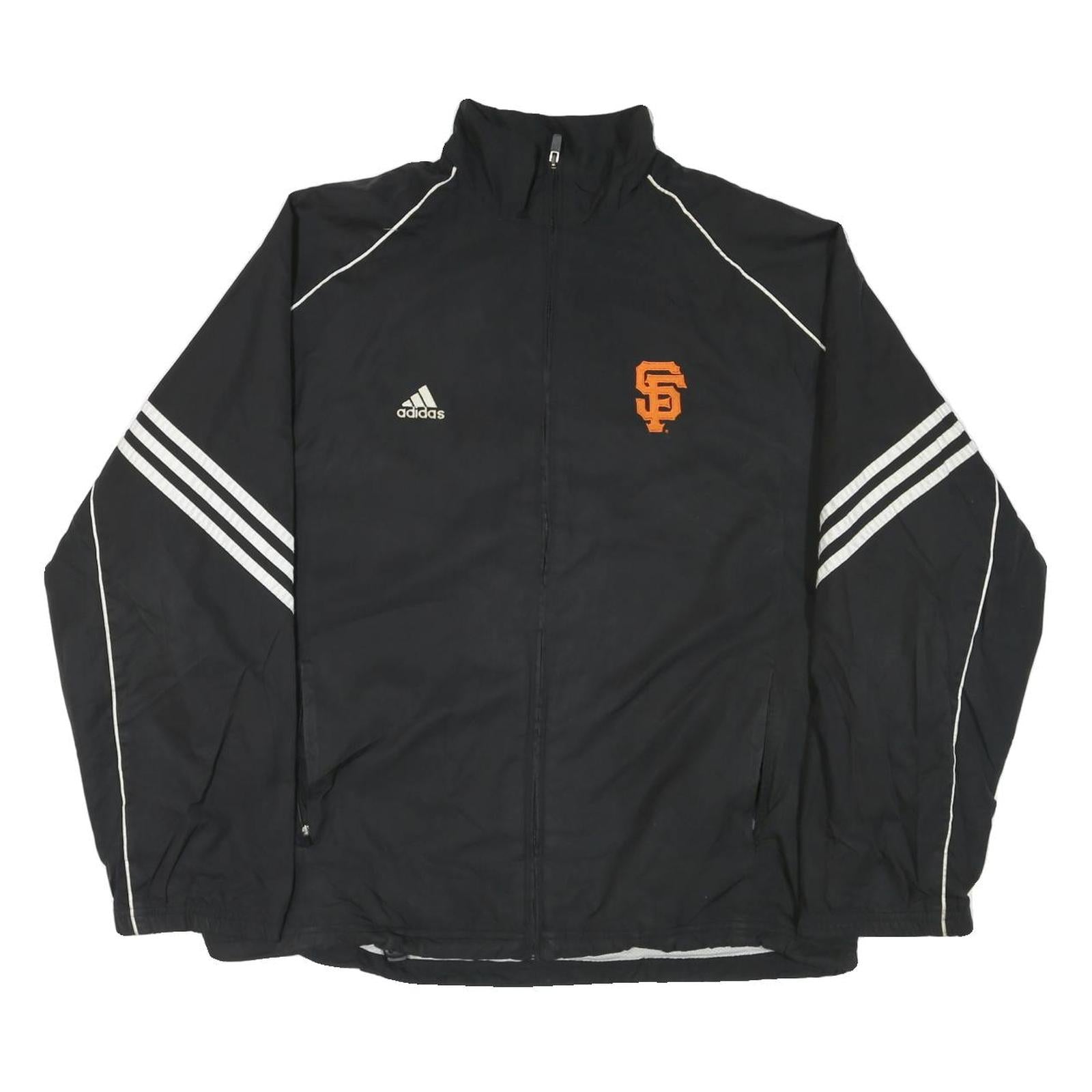 ADIDAS Mens Black Orange SF Track Jacket L Polyester Blend Zip Plain Sports Refurbished - N/A refurbished available on Cerqular