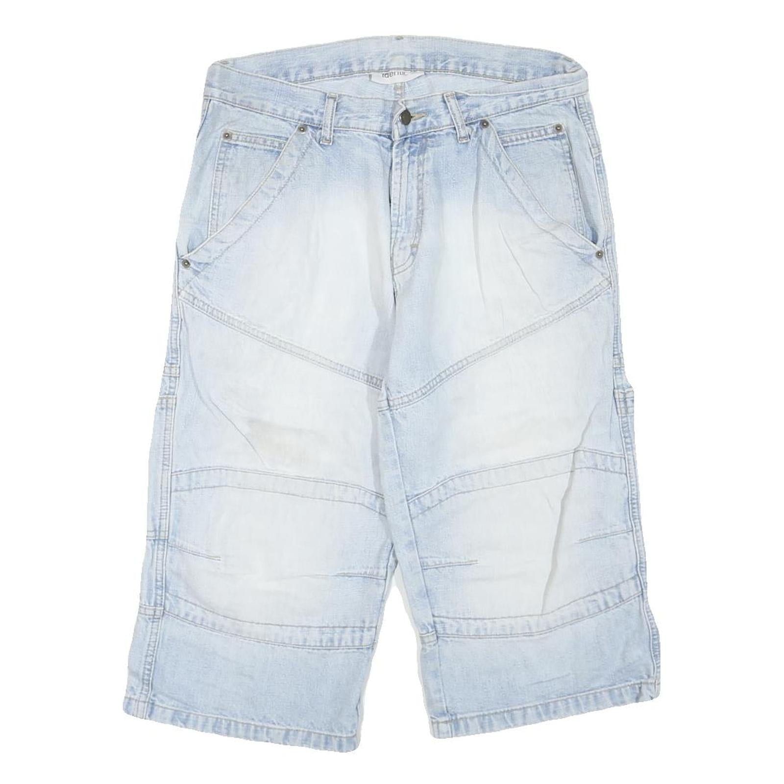 Womens Light Blue Denim Casual Shorts M W32 Cotton Blend Relaxed Fit Refurbished - N/A refurbished available on Cerqular