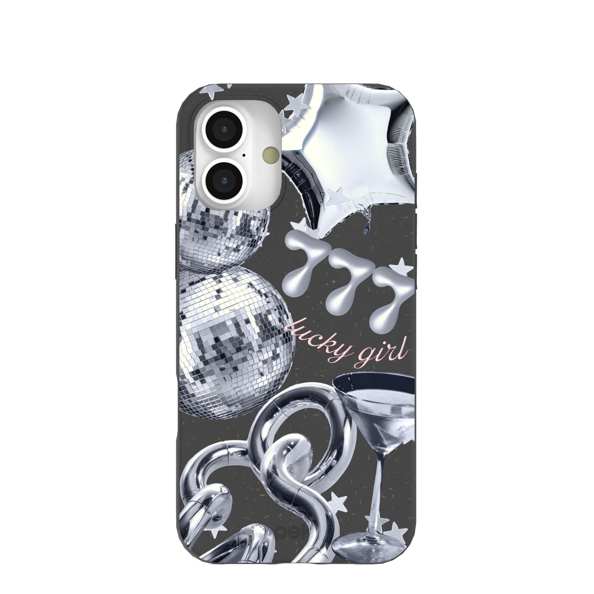 Black Cosmic Luck iPhone 16 Plus Case Refurbished - Pela Case refurbished available on Cerqular