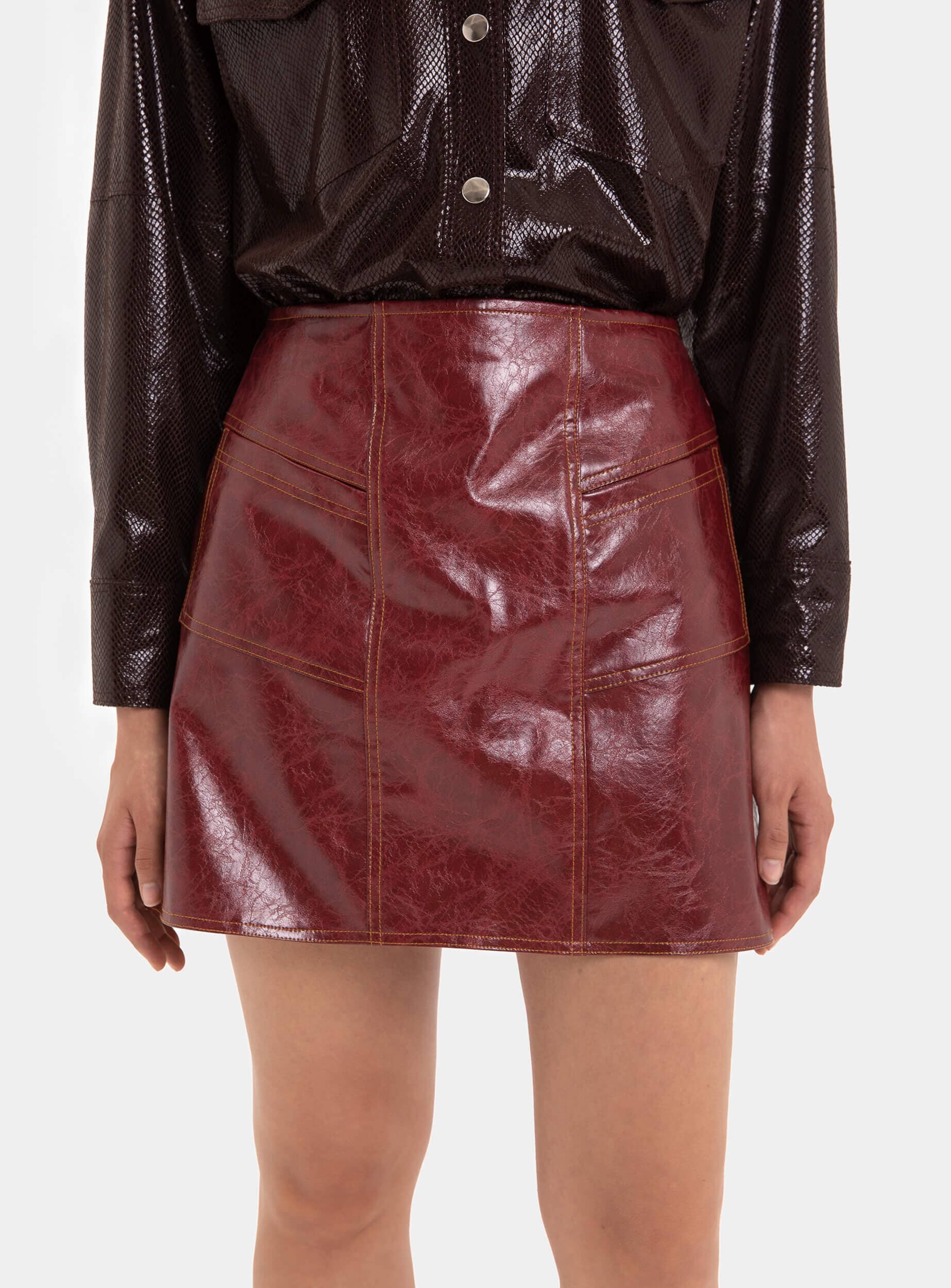 FRANKIE BURGUNDY SKIRT | Size: L Refurbished - N/A (Note: Laagam is a Hindi word that means refurbished available on Cerqular