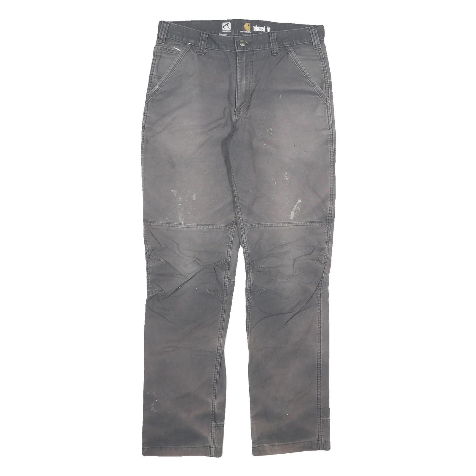 CARHARTT Mens Cotton Blend Grey Relaxed Fit Straight Trousers W34 L33 Workwear Refurbished - N/A refurbished available on Cerqular