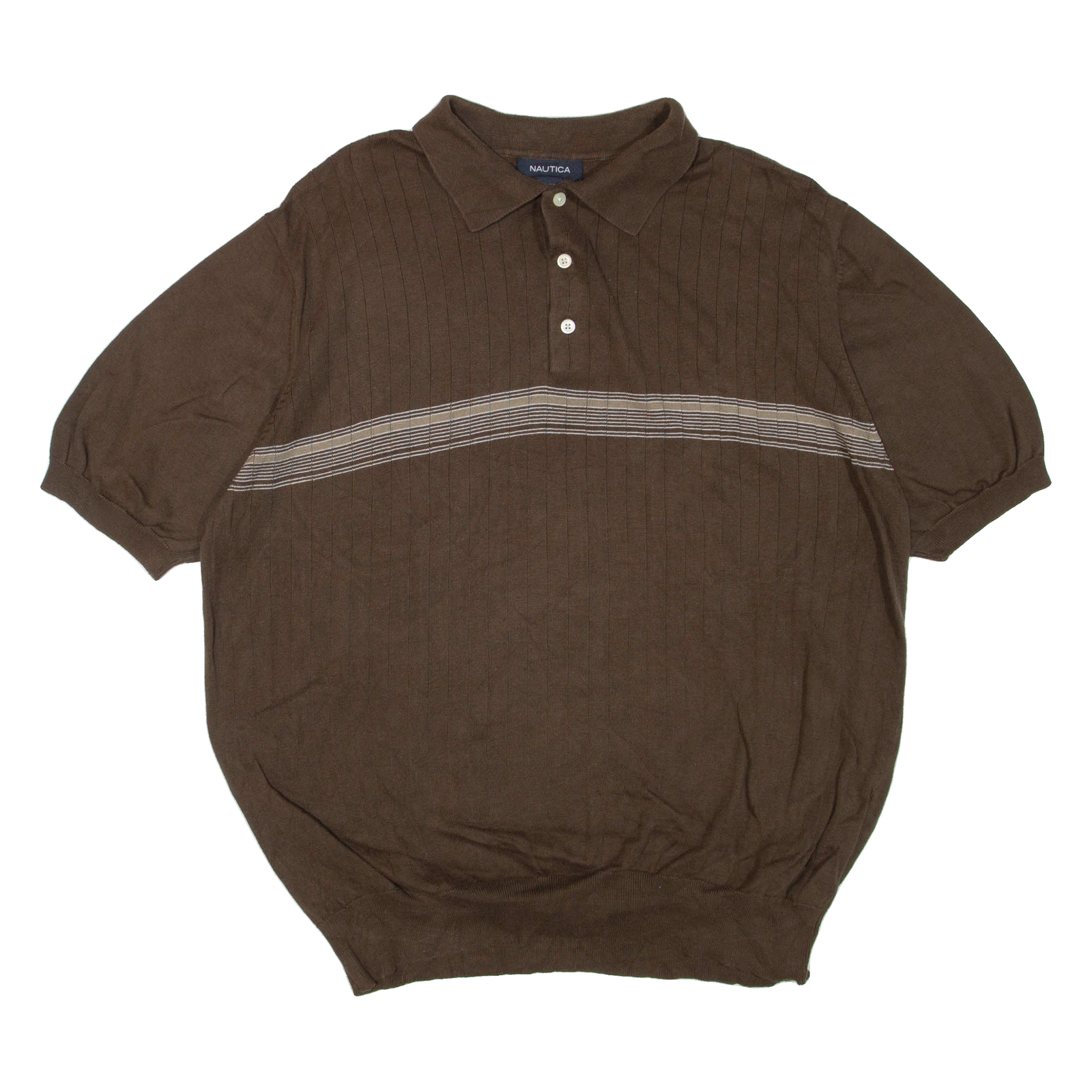 NAUTICA Mens Jumper Green Collared Tight Knit Short Sleeve XL Refurbished - N/A refurbished available on Cerqular