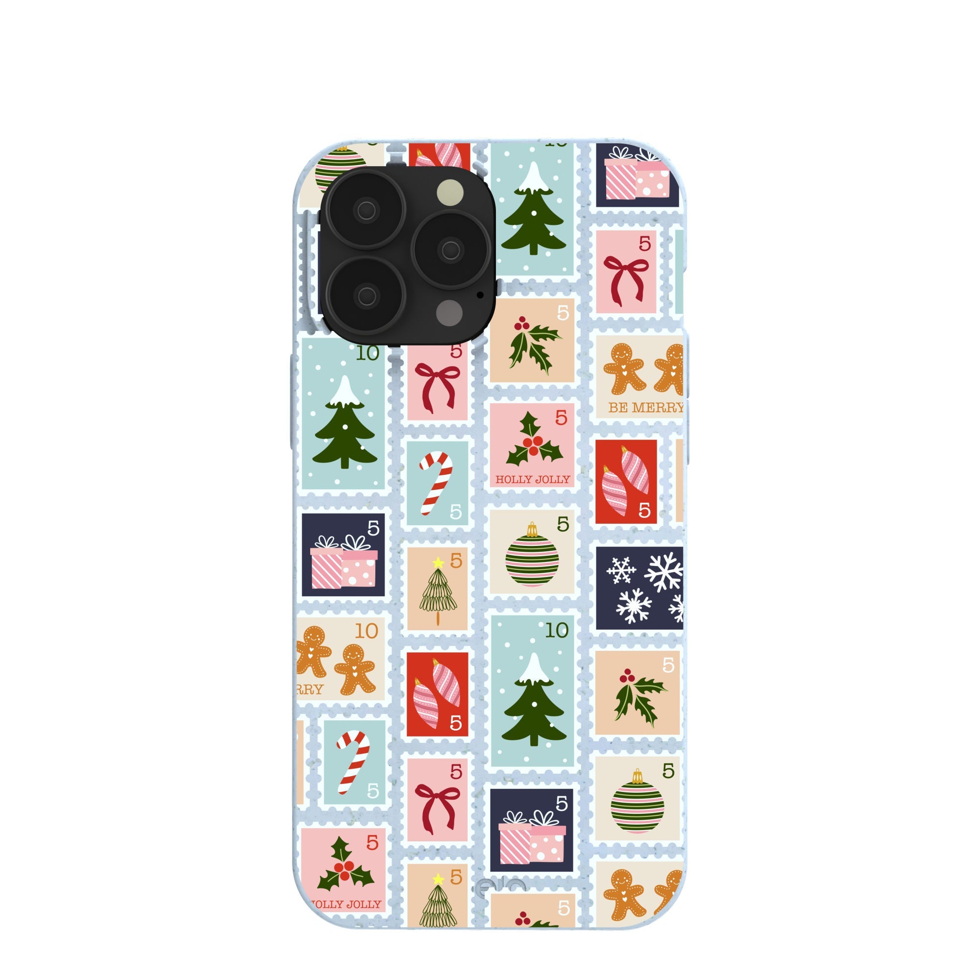Powder Blue Noel Stamps iPhone 13 Pro Max Case Refurbished - Pela Case refurbished available on Cerqular