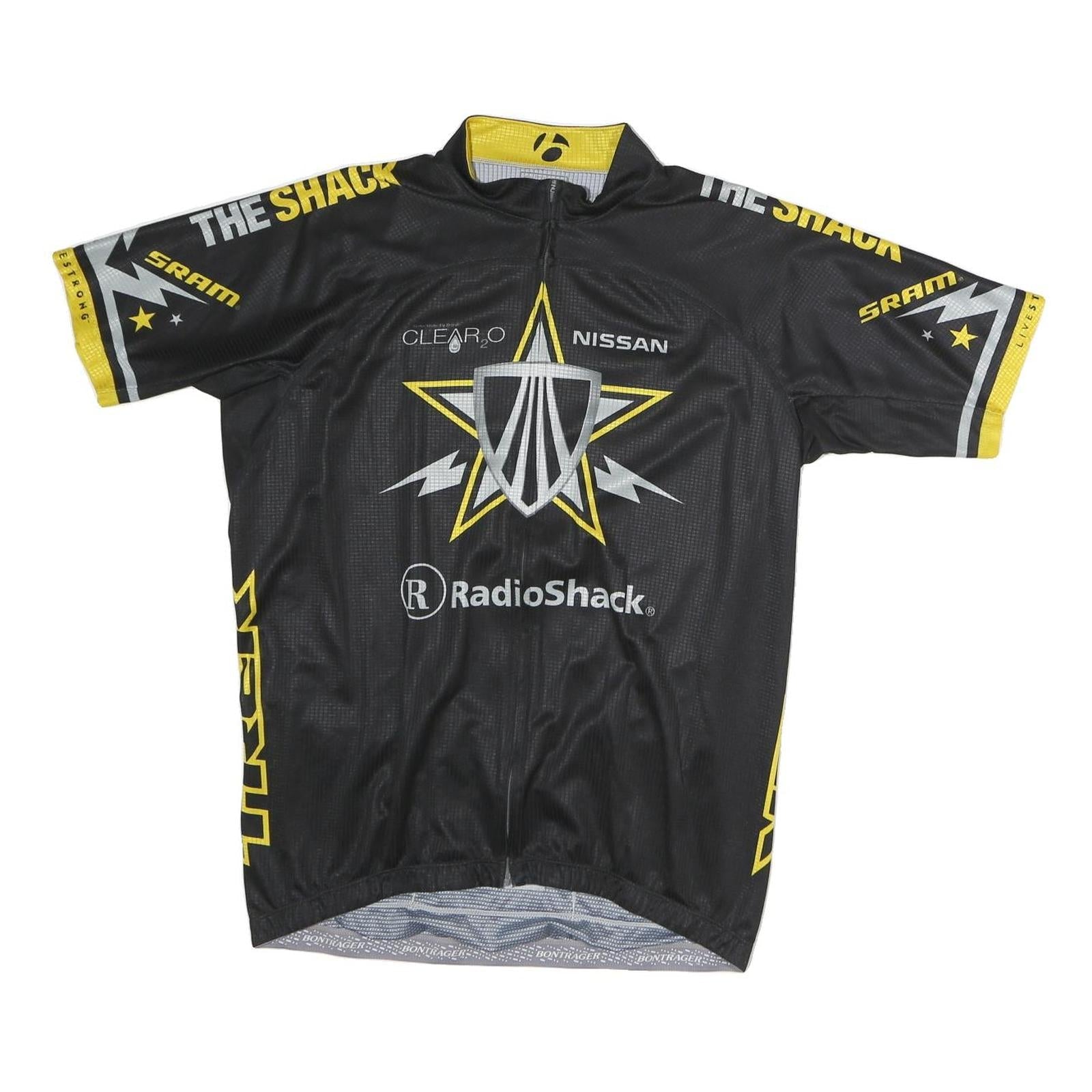BON TRAGER Mens Black & Yellow RadioShack Cycling Jersey 2XL Short Sleeve Crew Refurbished - N/A refurbished available on Cerqular