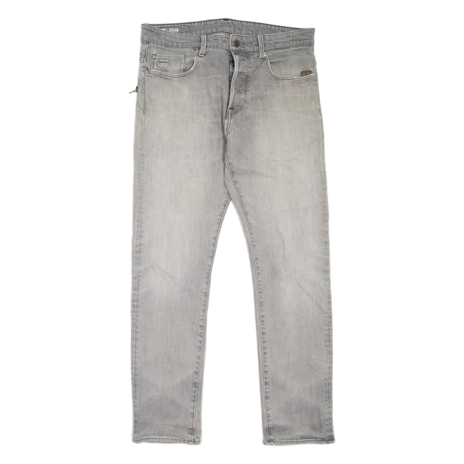 G-STAR Steam Mens Jeans Grey Regular Tapered Stone Wash W33 L32 Refurbished - N/A refurbished available on Cerqular