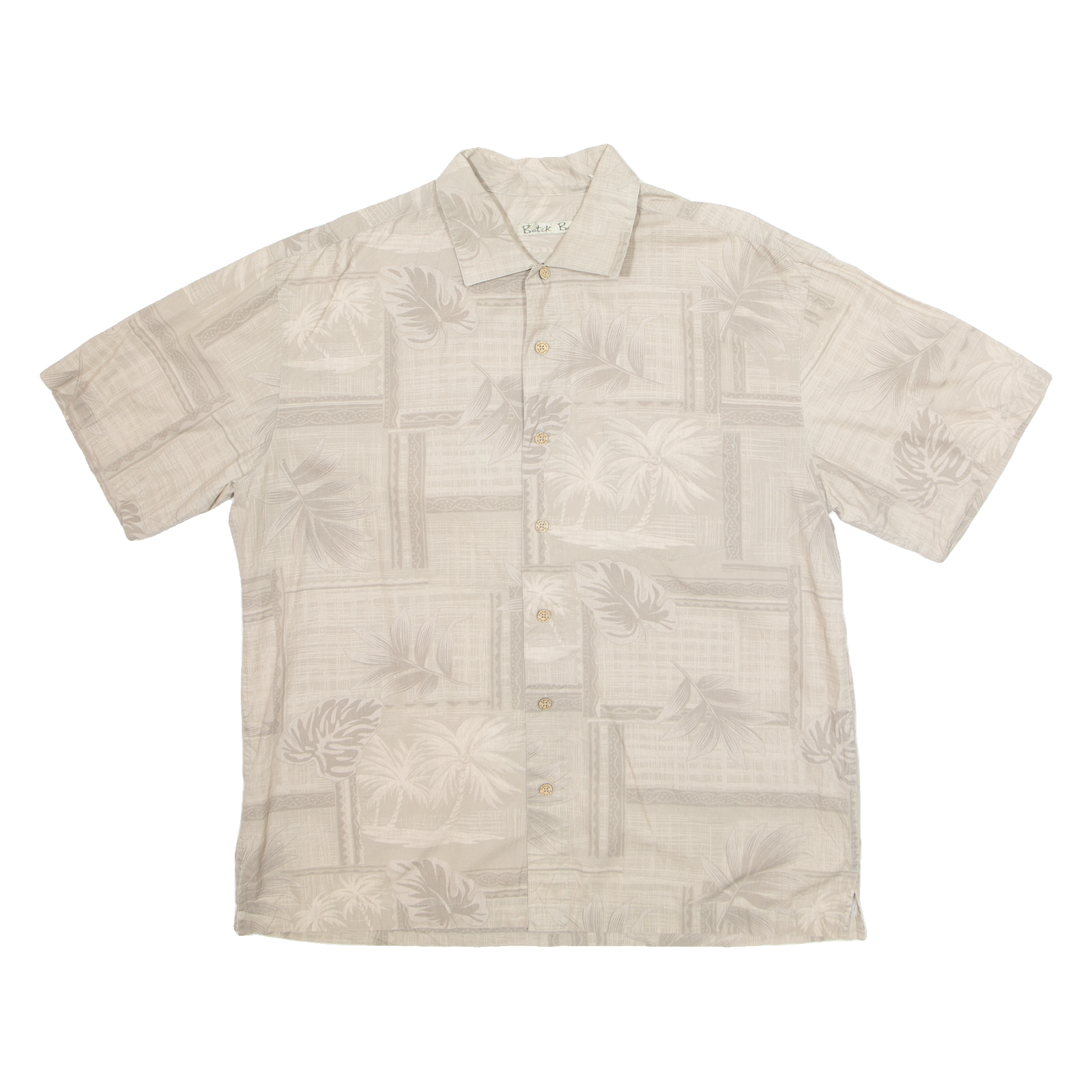 BATIK BAY Mens Hawaiian Shirt Grey Floral L Refurbished - N/A refurbished available on Cerqular