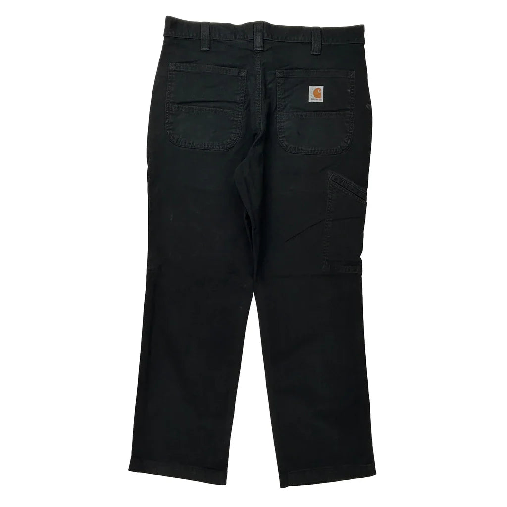 Carhartt Carpenter Trousers - 32W 30L Black Cotton Refurbished - Thrifted (note: this is a term often used to describe second- refurbished available on Cerqular